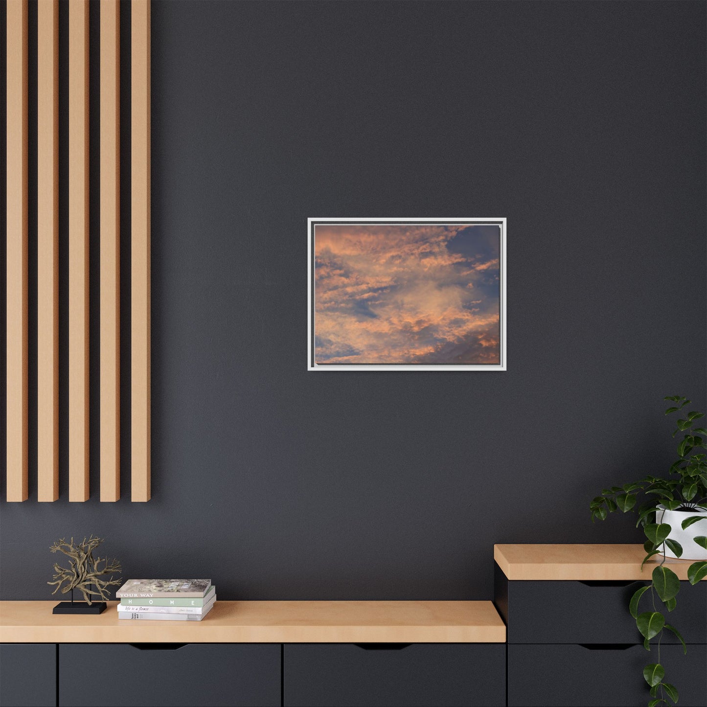 Sunset's Ethereal Canvas - Unique Stretched Canvas Wall Art