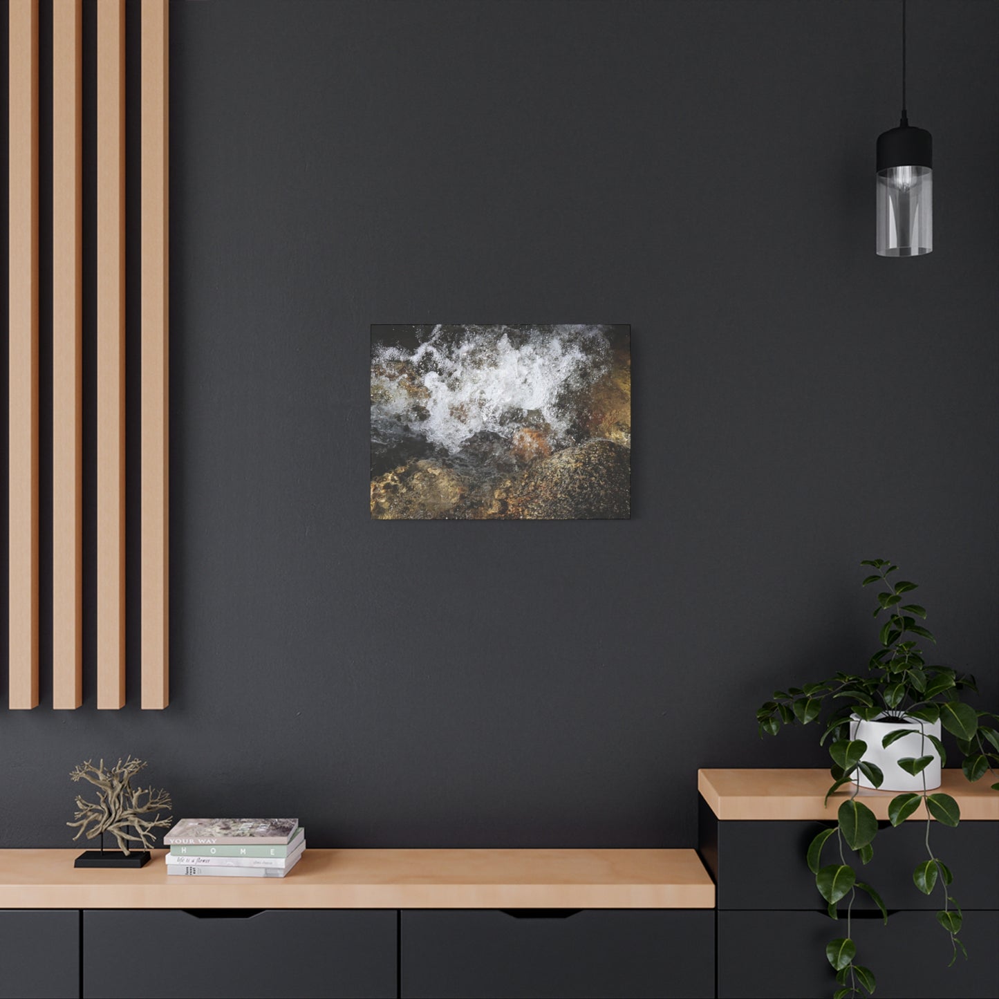 Stone and Surge - Unique Frameless Canvas Wall Art