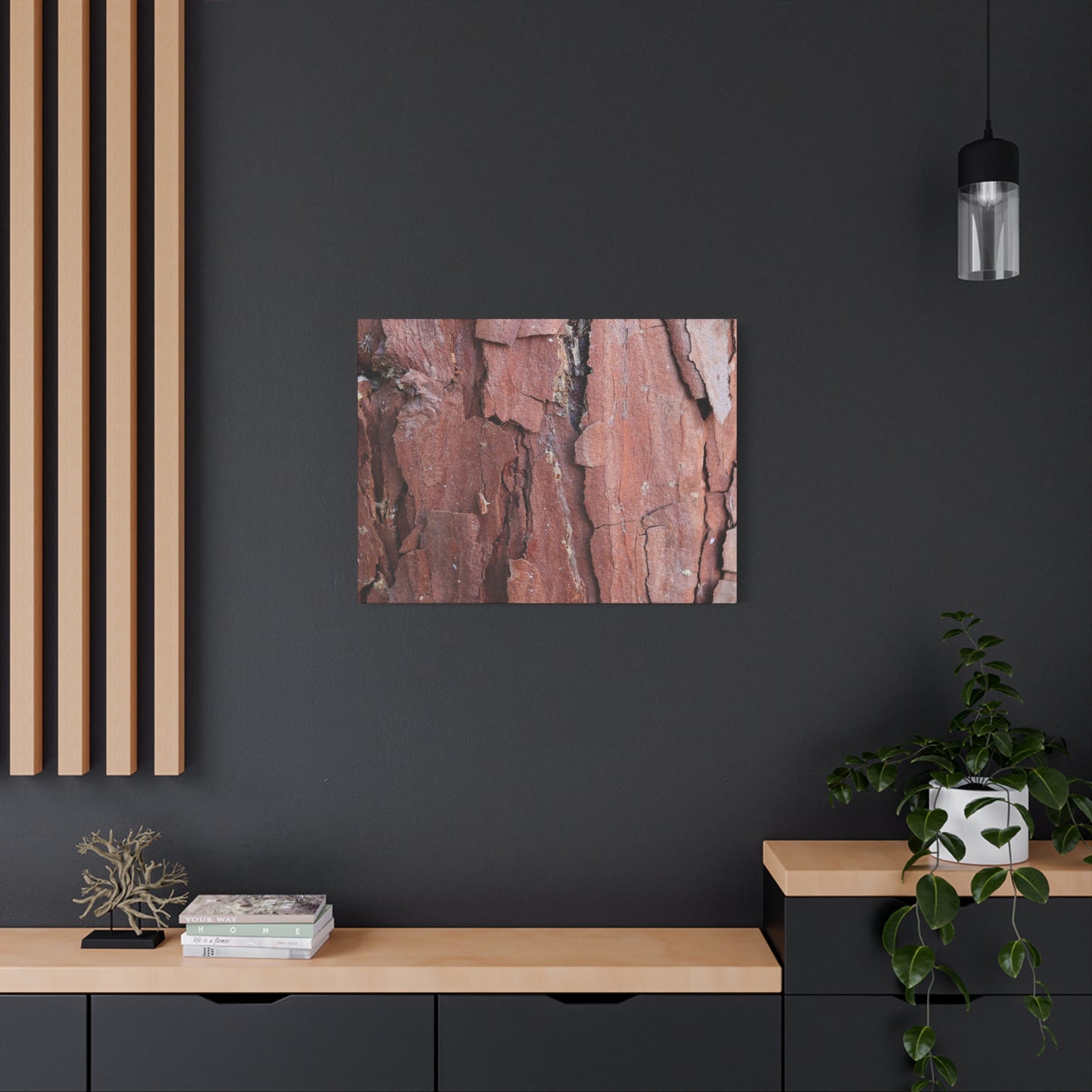 Crimson Fissures - Unique Frameless Canvas Wall Art