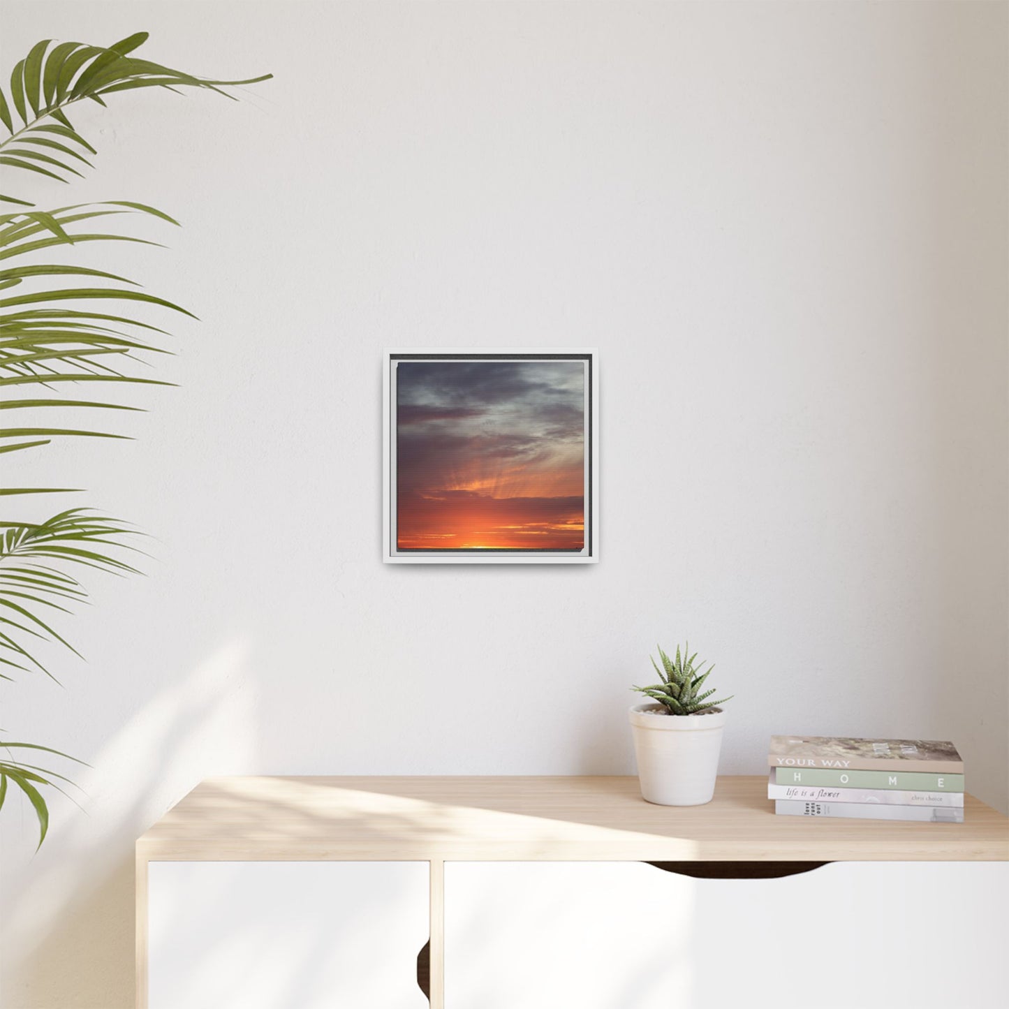 Fiery Horizon - Unique Stretched Canvas Wall Art