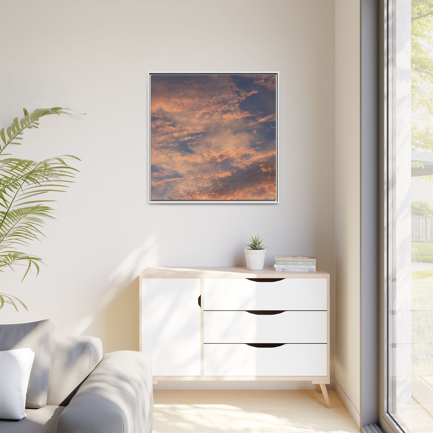 Sunset's Ethereal Canvas - Unique Stretched Canvas Wall Art