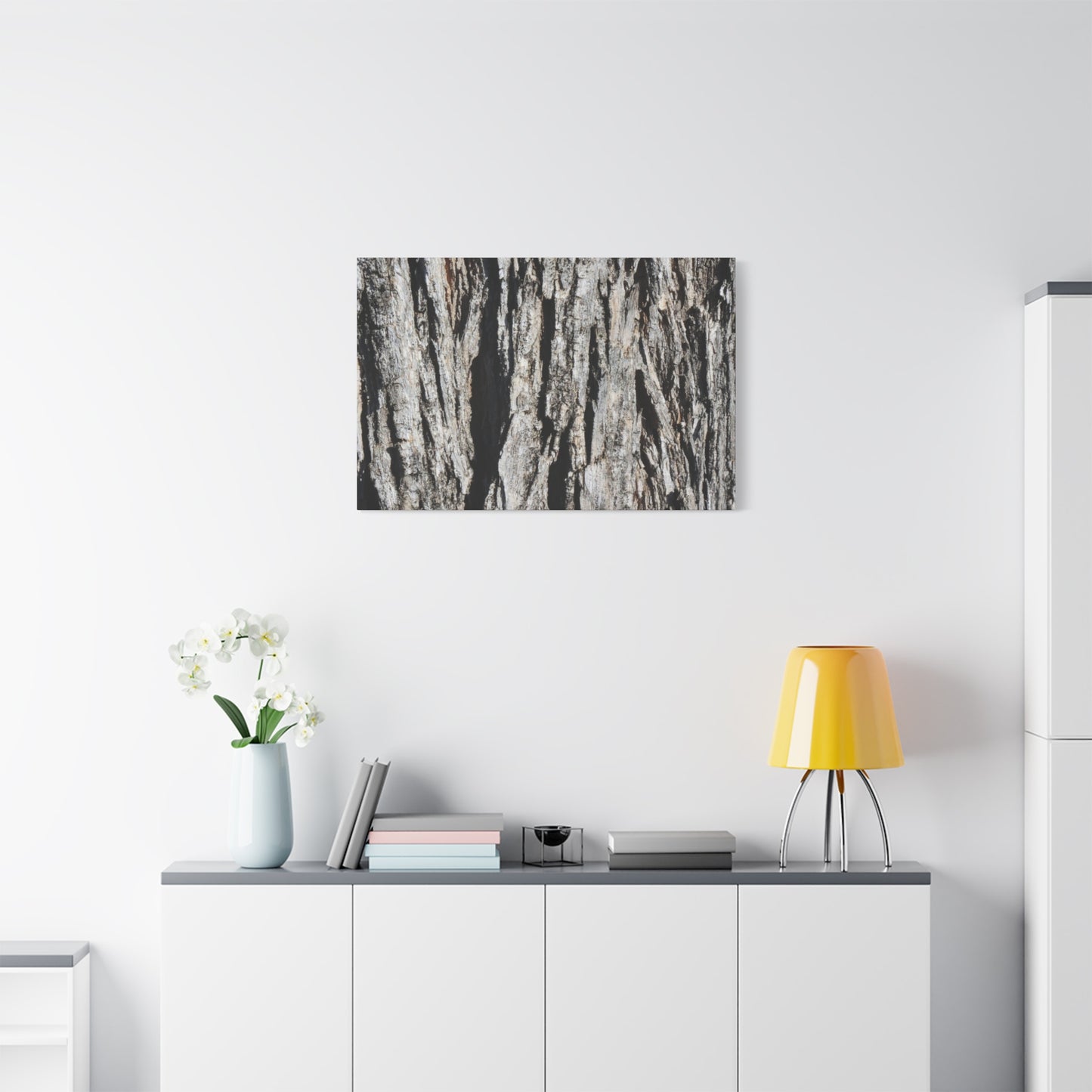 Bark Textures in Monochrome - Unique Frameless Canvas Wall Art
