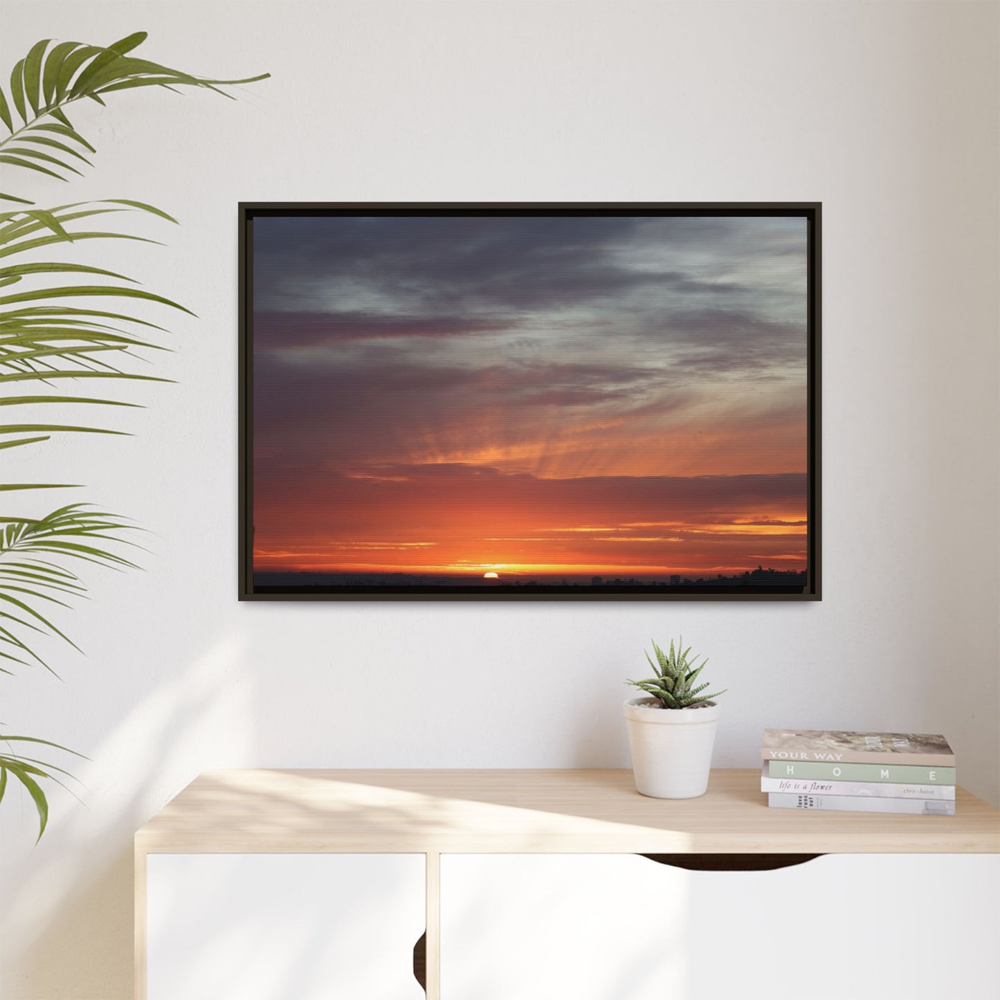 Fiery Horizon - Unique Stretched Canvas Wall Art