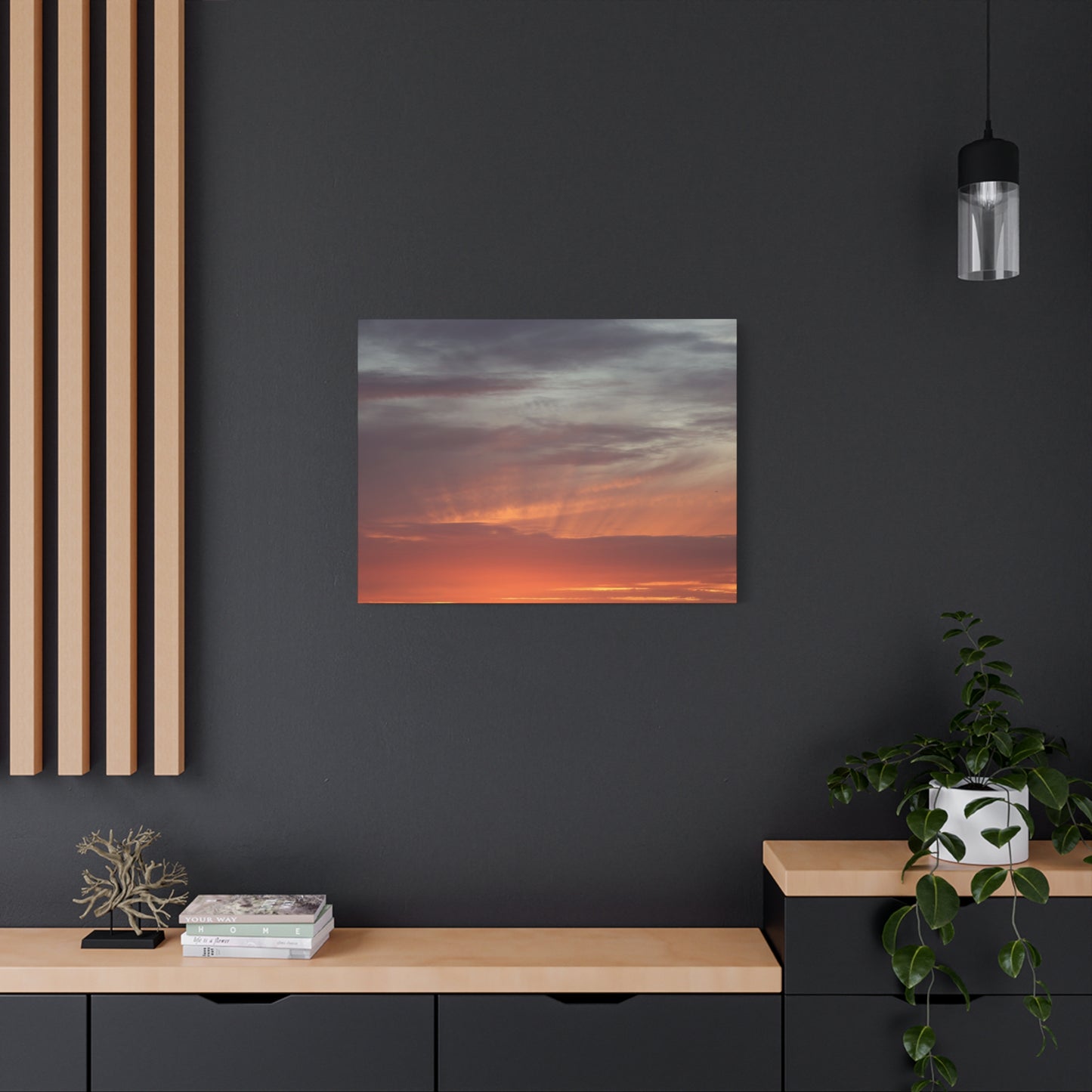 Horizon's Ember - Unique Frameless Canvas Wall Art