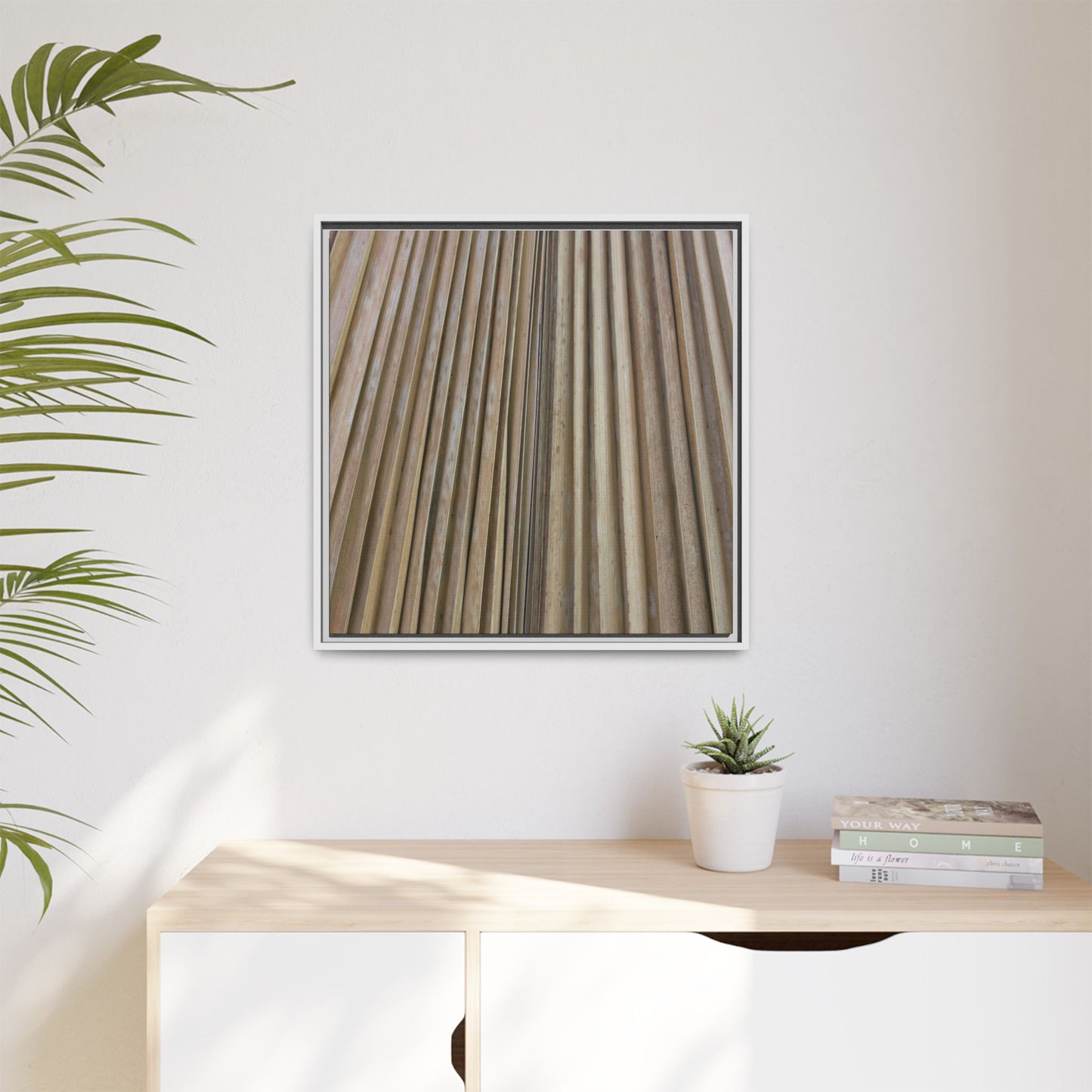 Wooden Whispers - Unique Stretched Canvas Wall Art