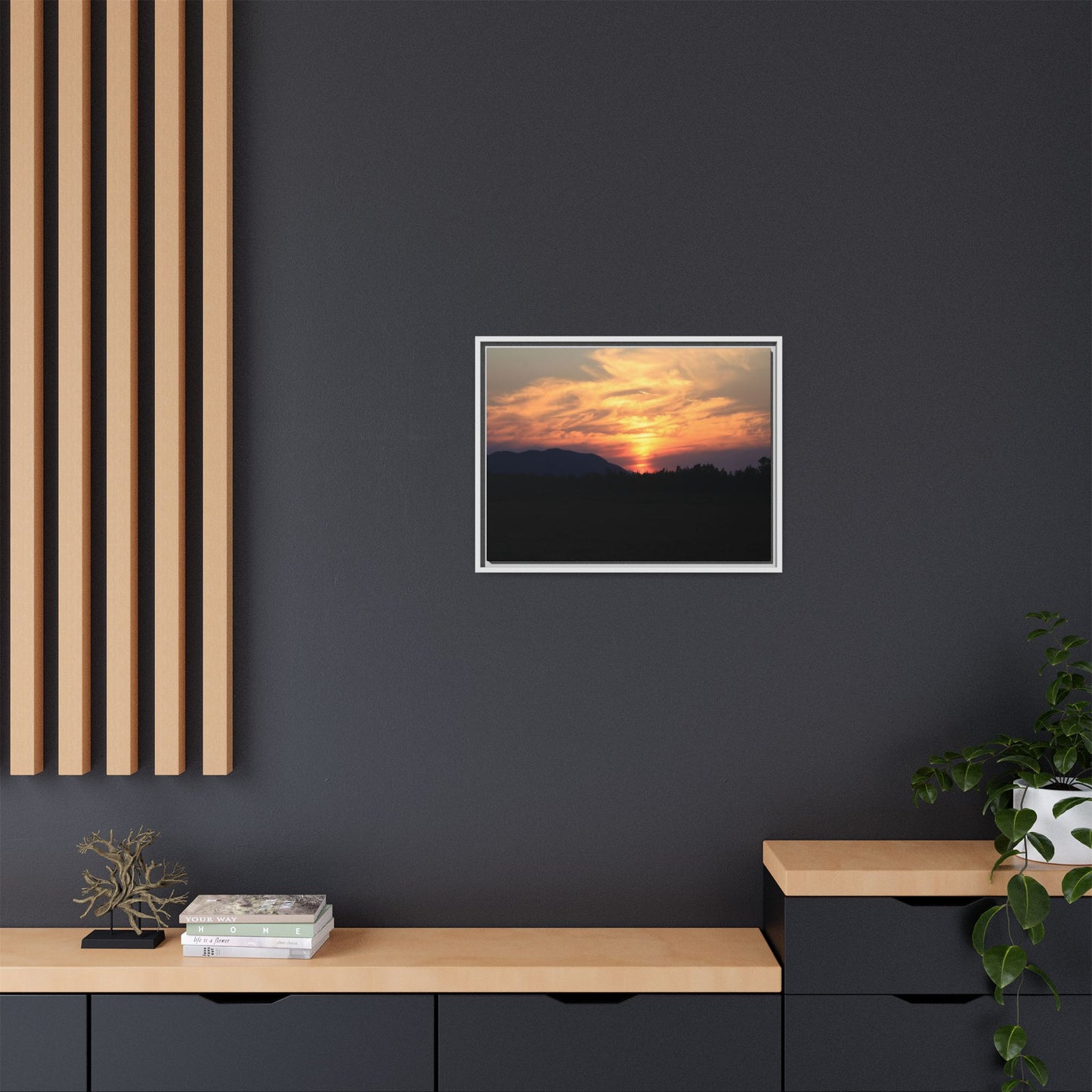 Gilded Horizon - Unique Stretched Canvas Wall Art