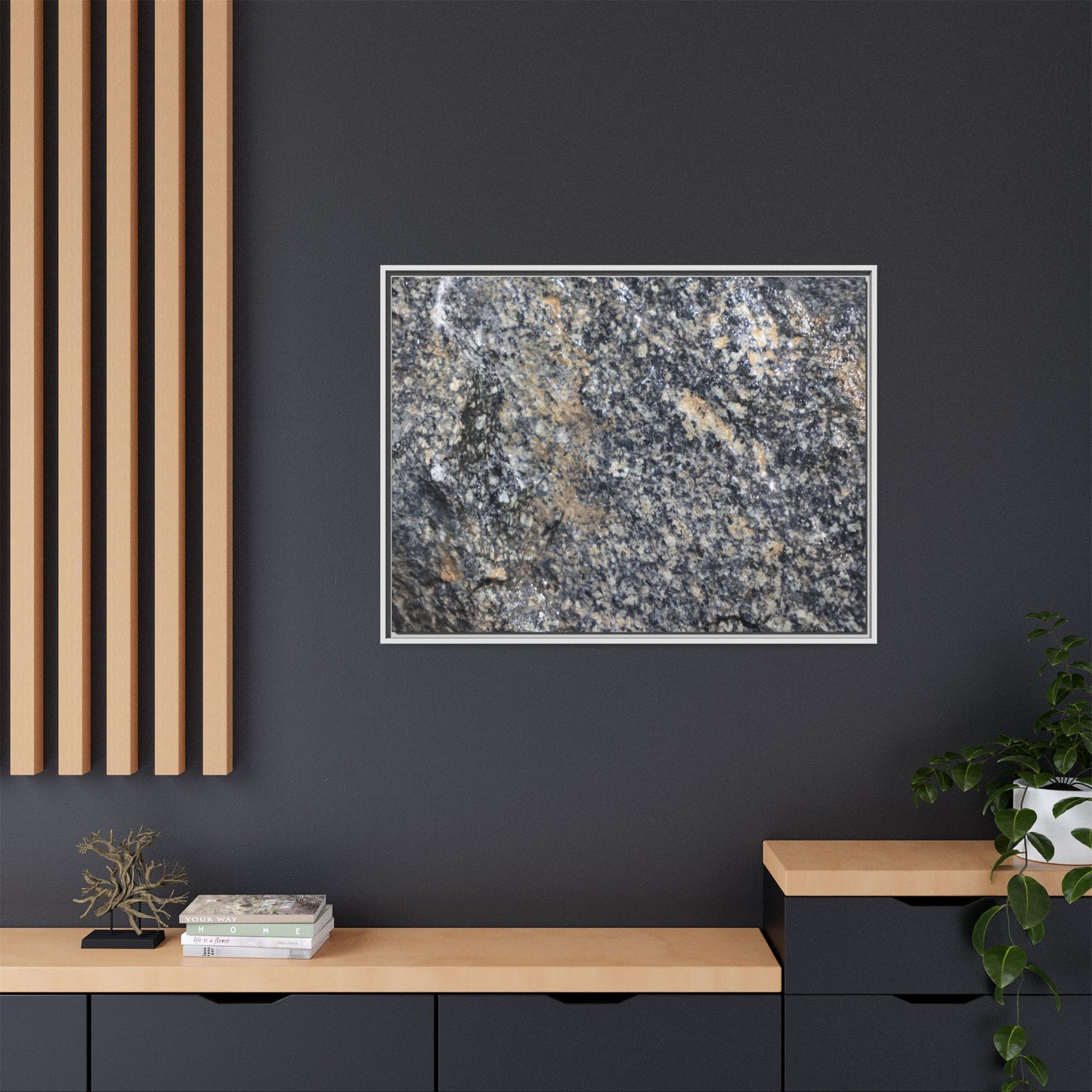Crystalline Echoes - Unique Stretched Canvas Wall Art