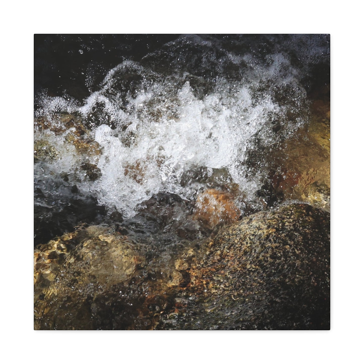 Stone and Surge - Unique Frameless Canvas Wall Art