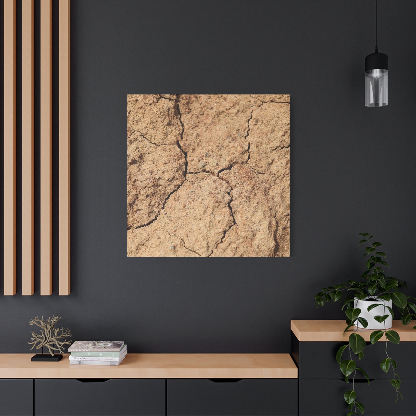 Cracked Earth's Lament - Unique Frameless Canvas Wall Art