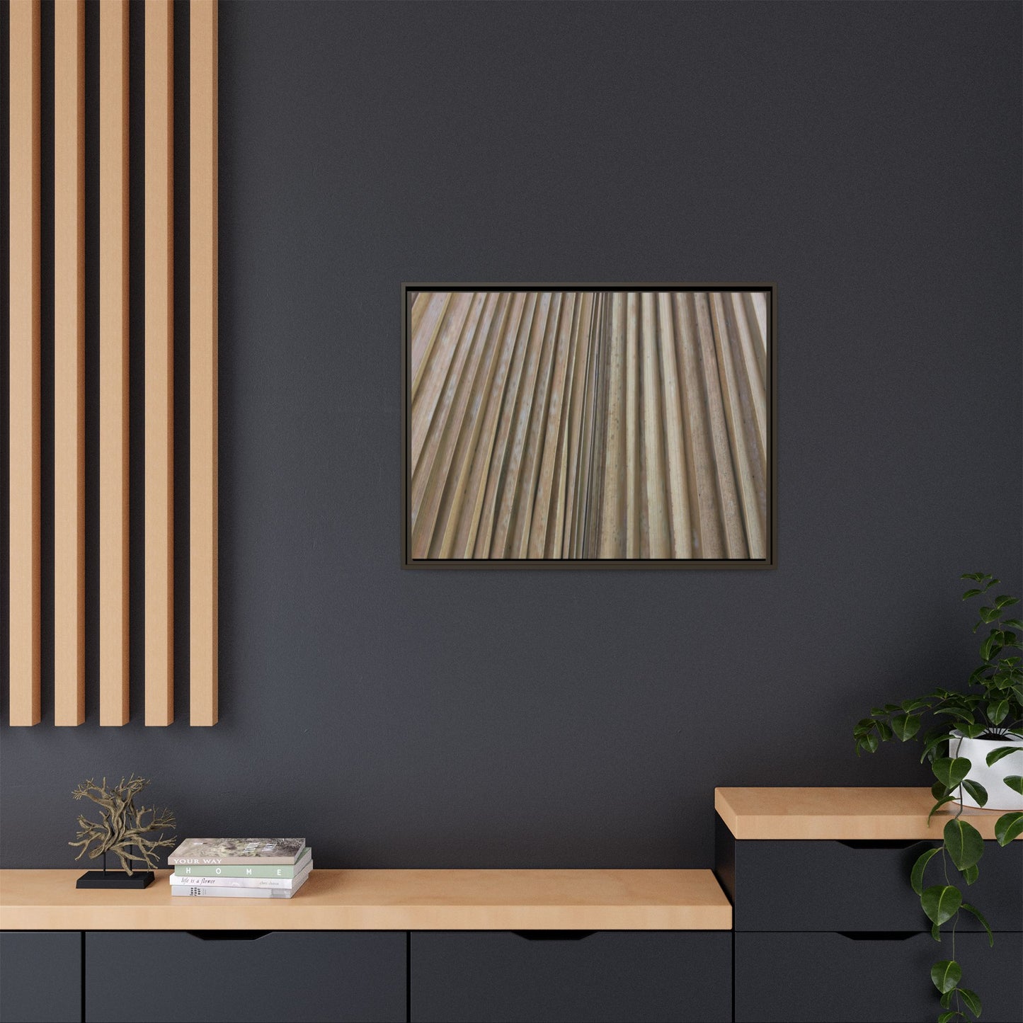 Wooden Whispers - Unique Stretched Canvas Wall Art
