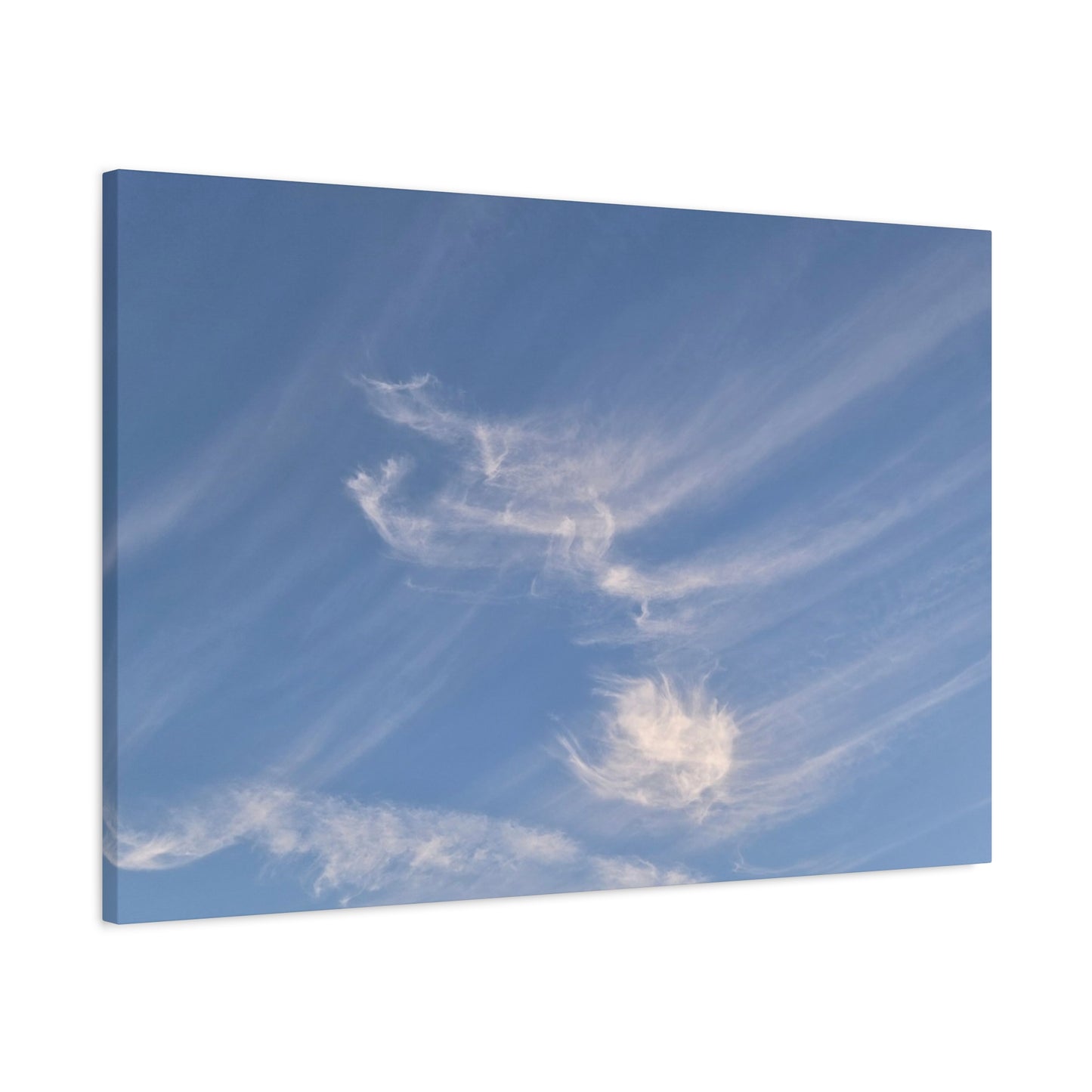 Wispy Whispers of Azure - Unique Frameless Canvas Wall Art