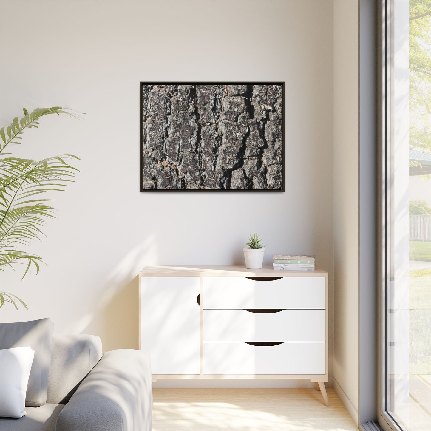 Bark Study in Gray - Unique Stretched Canvas Wall Art