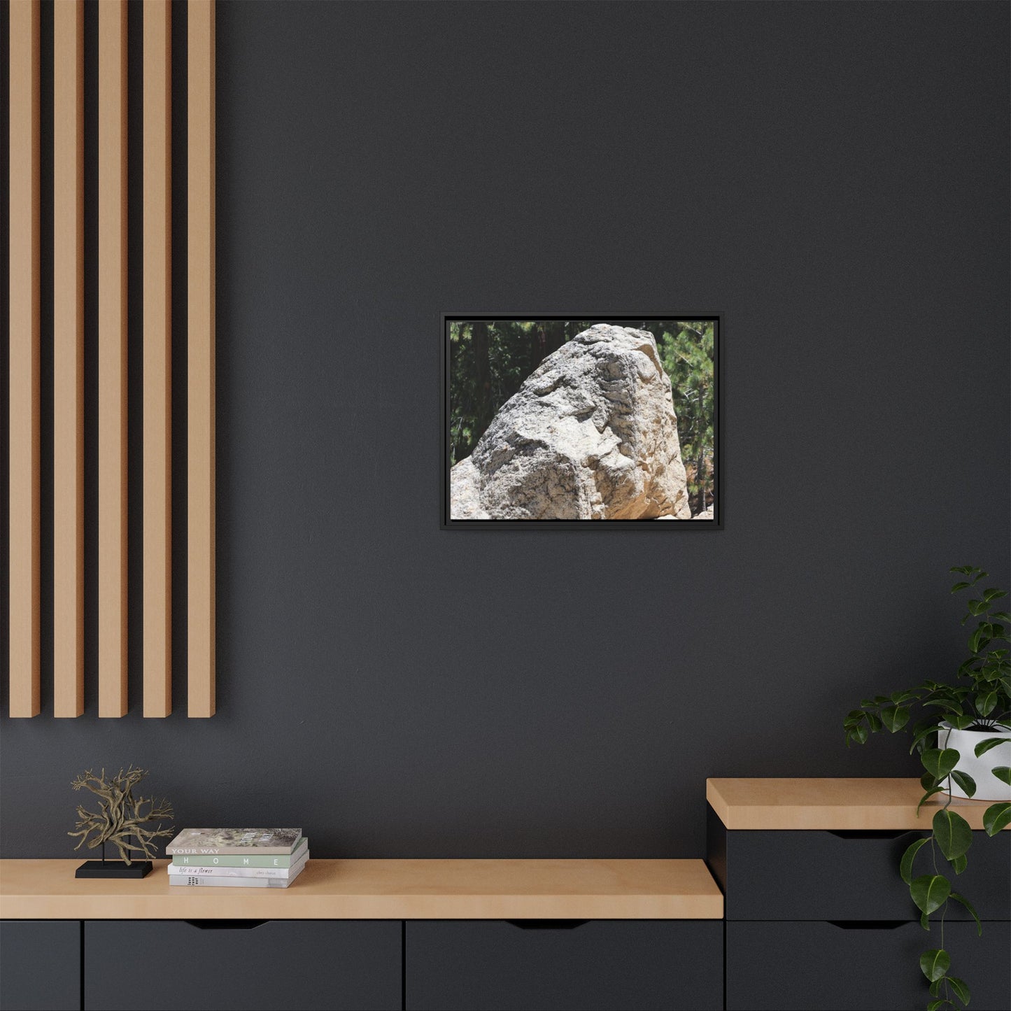 Stone's Silent Whisper - Unique Stretched Canvas Wall Art