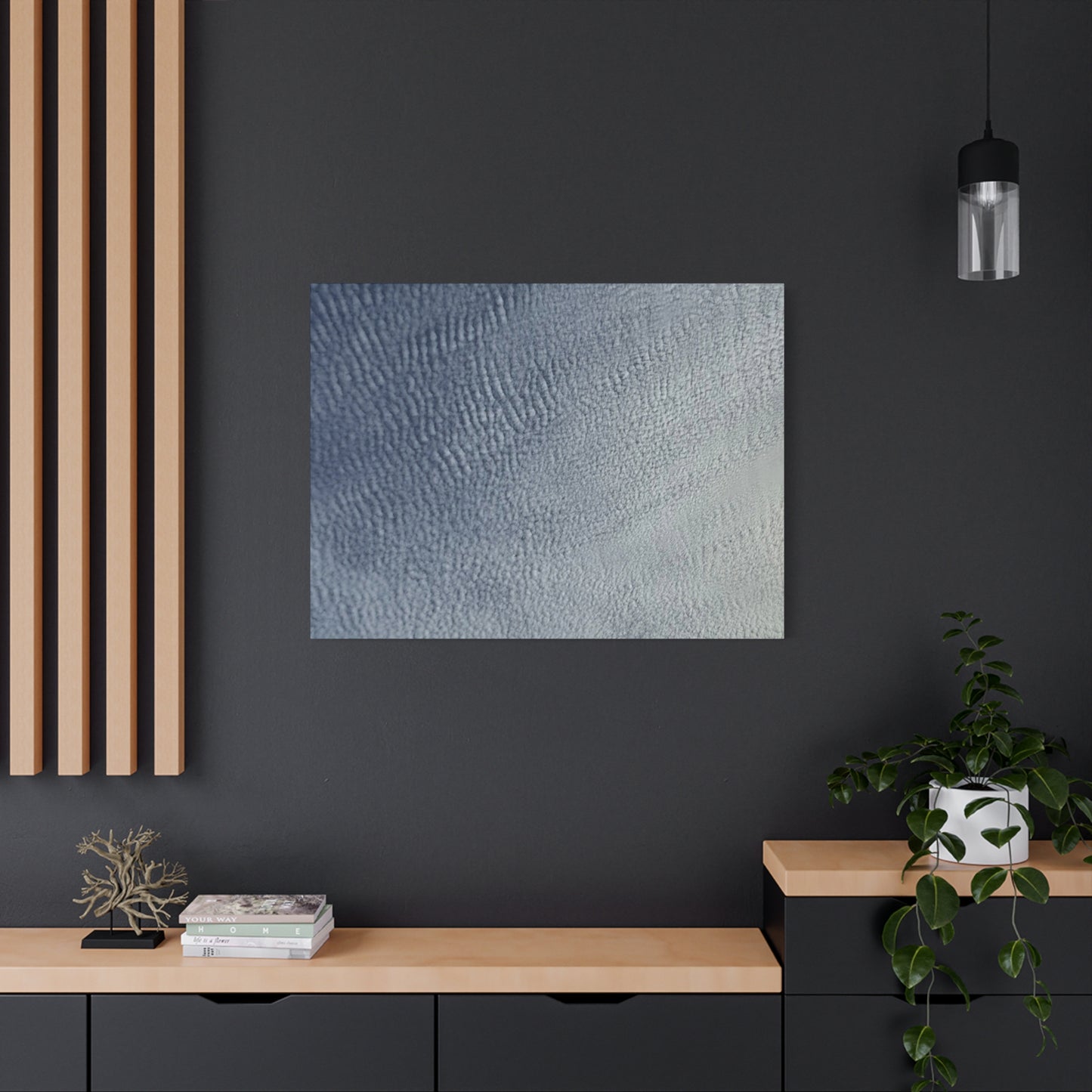 Undulating Whispers of Cerulean - Unique Frameless Canvas Wall Art