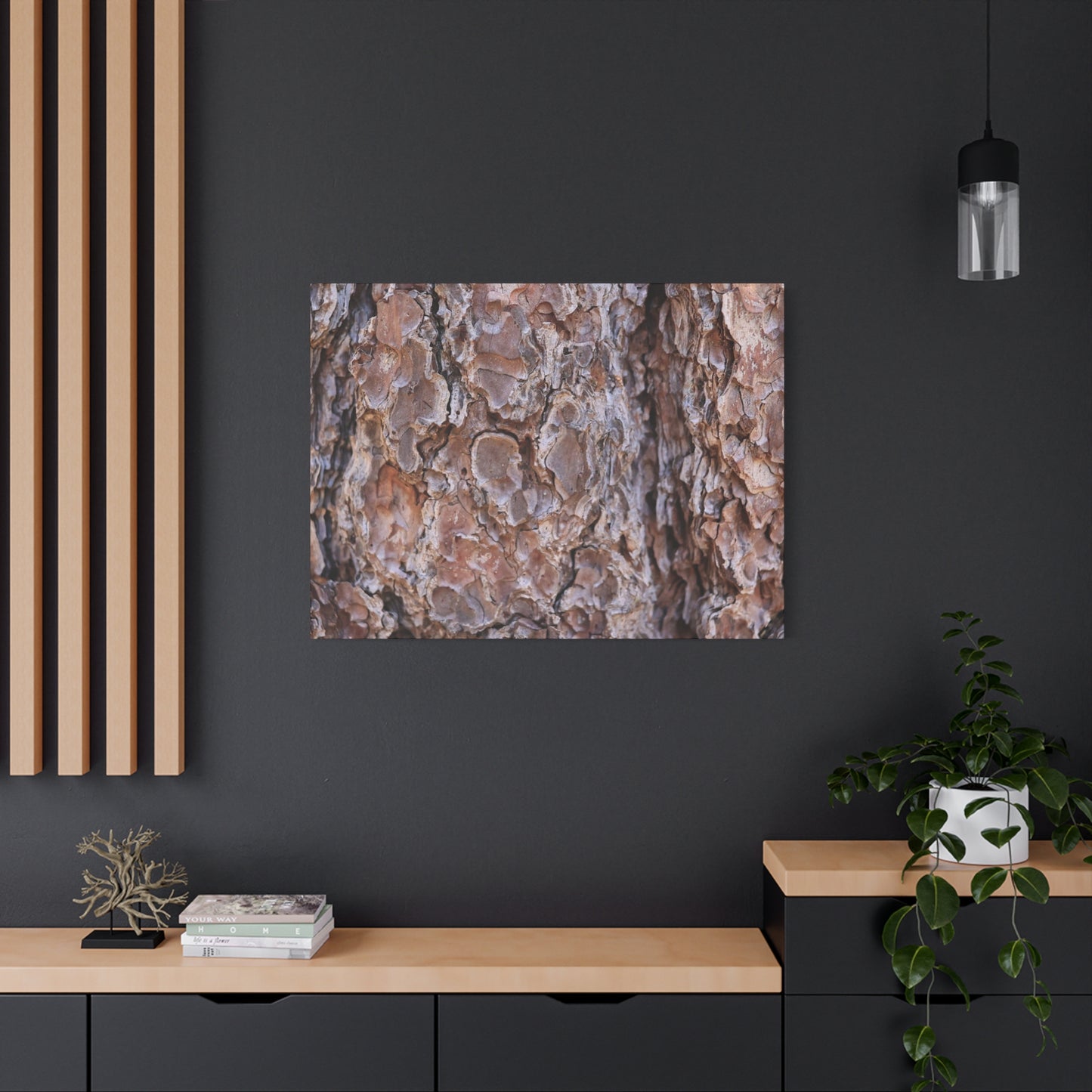 Rugged Bark Landscape - Unique Frameless Canvas Wall Art