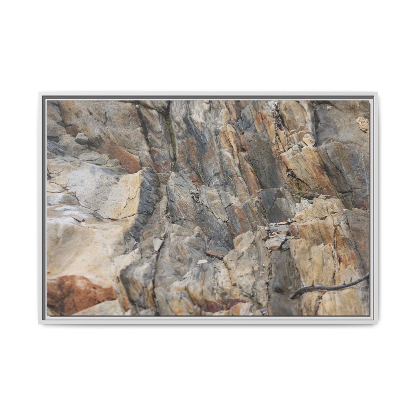Stone's Silent Symphony - Unique Stretched Canvas Wall Art