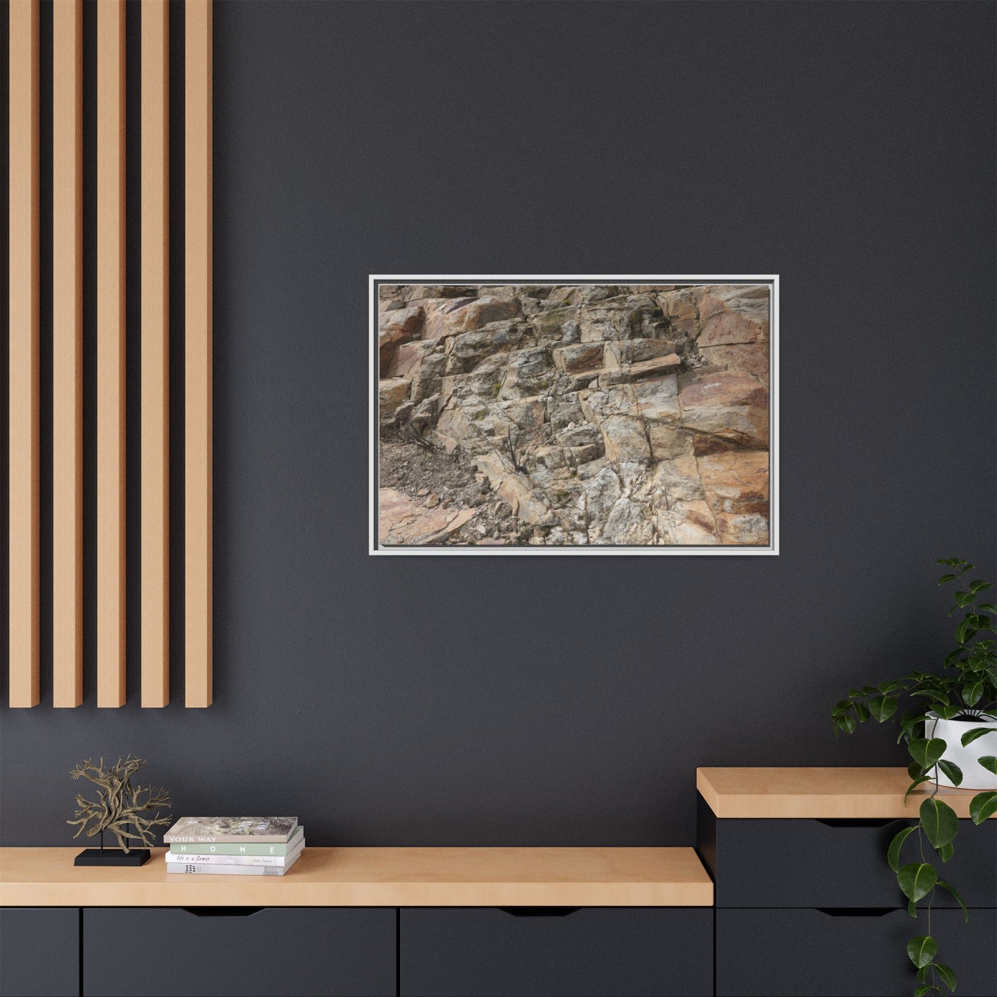 Stone's Silent Story - Unique Stretched Canvas Wall Art