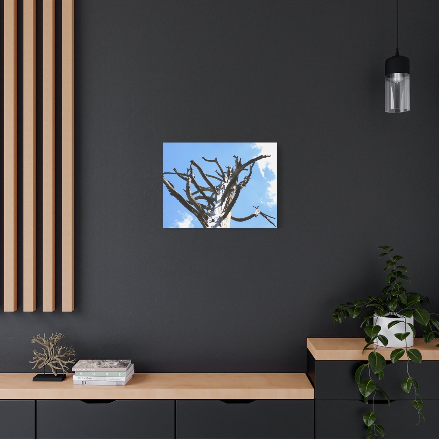 Skeletal Branches Reaching - Unique Frameless Canvas Wall Art