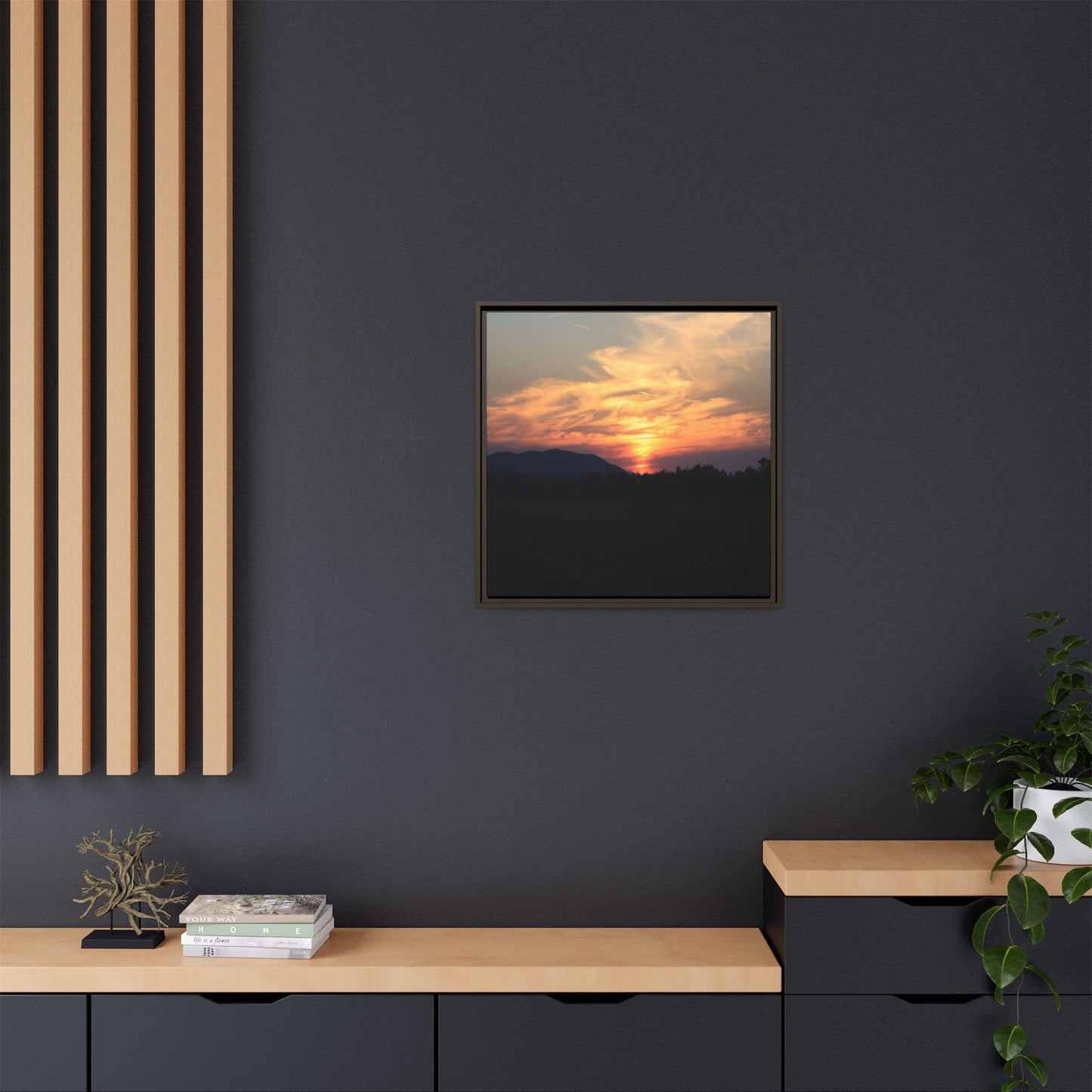 Gilded Horizon - Unique Stretched Canvas Wall Art