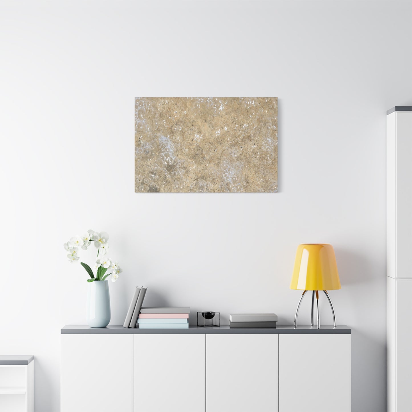 Bubbles in Sand - Unique Frameless Canvas Wall Art
