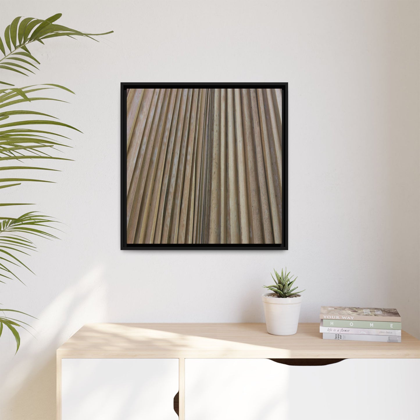Wooden Whispers - Unique Stretched Canvas Wall Art