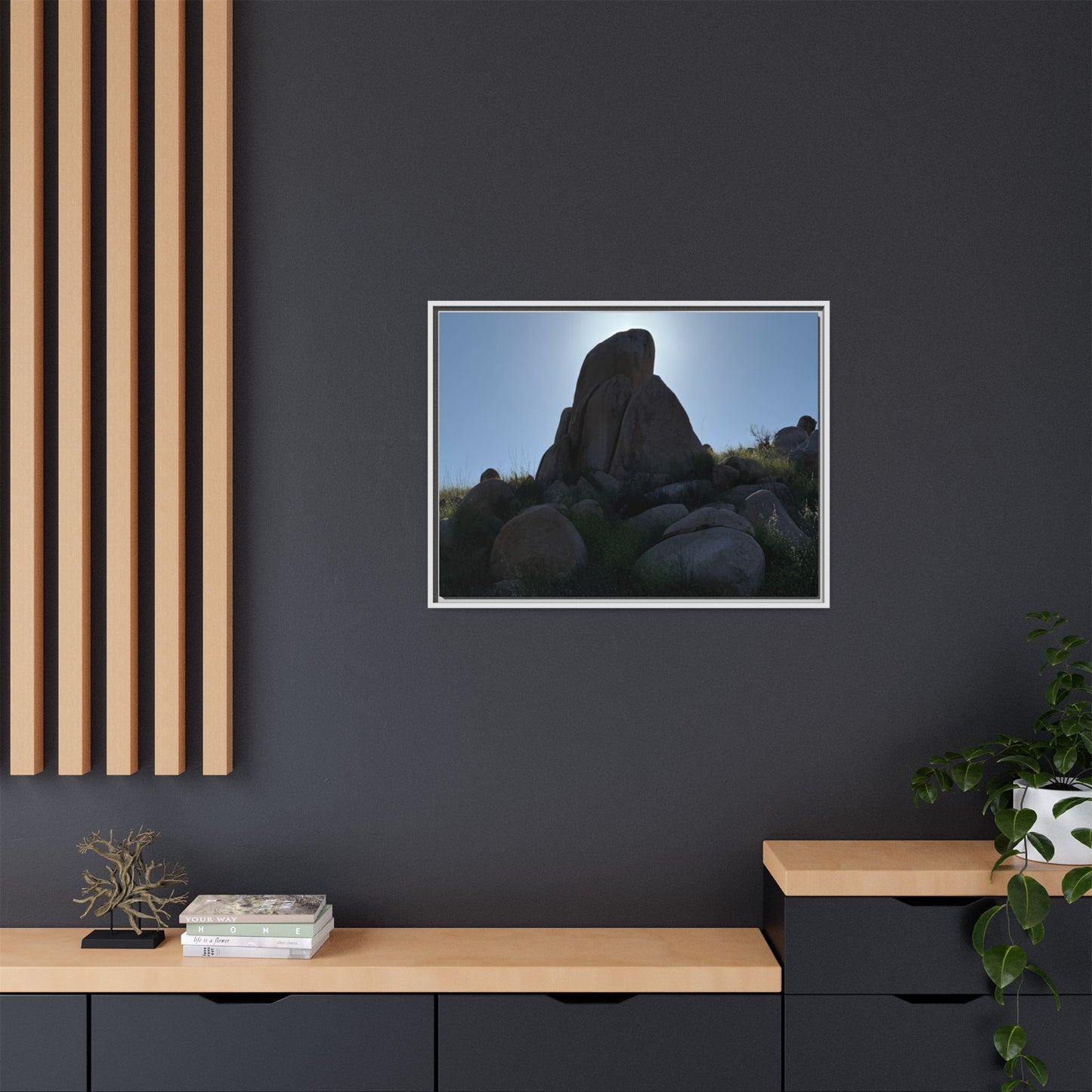 Boulder Silhouette - Unique Stretched Canvas Wall Art