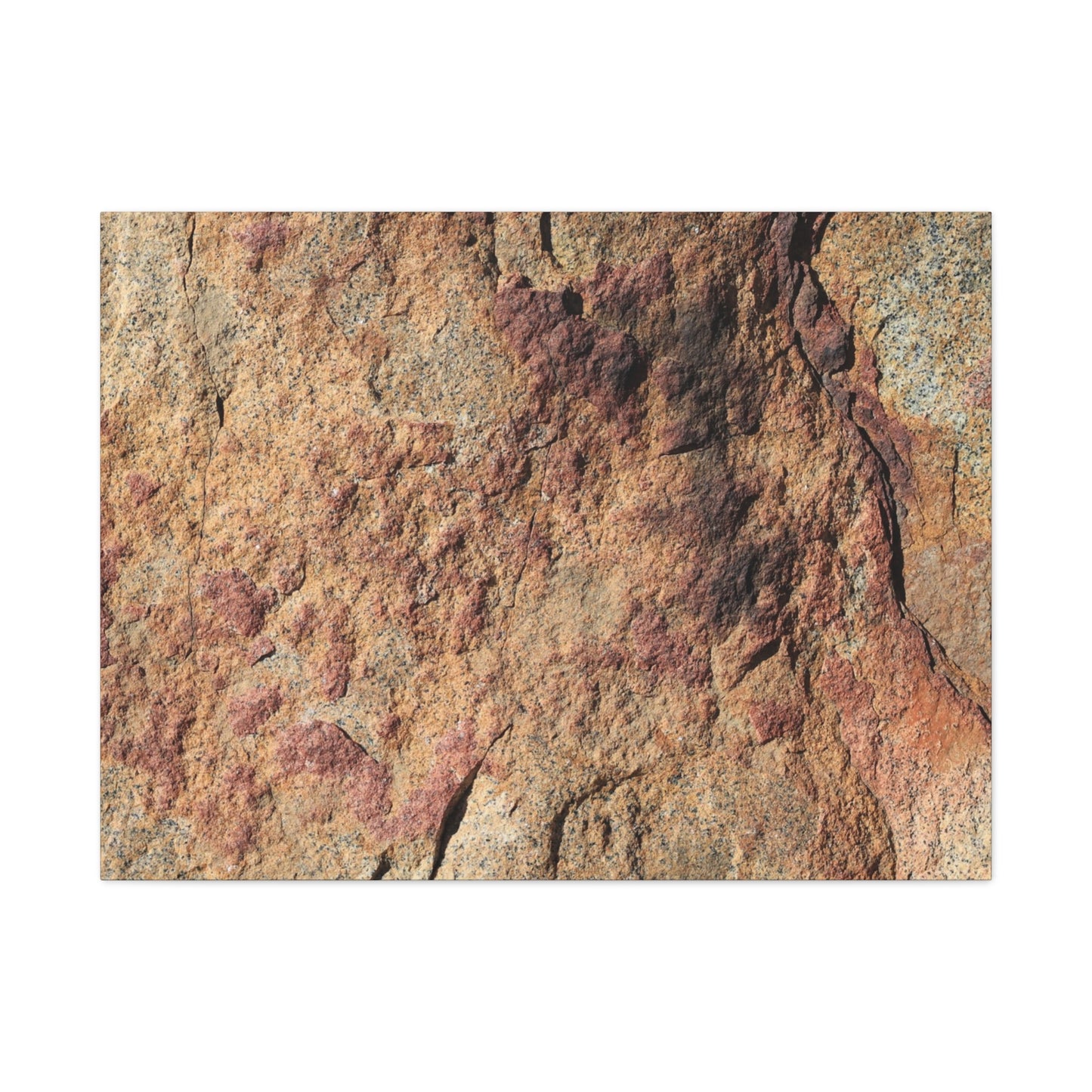 Lithic Veins of Ember - Unique Frameless Canvas Wall Art