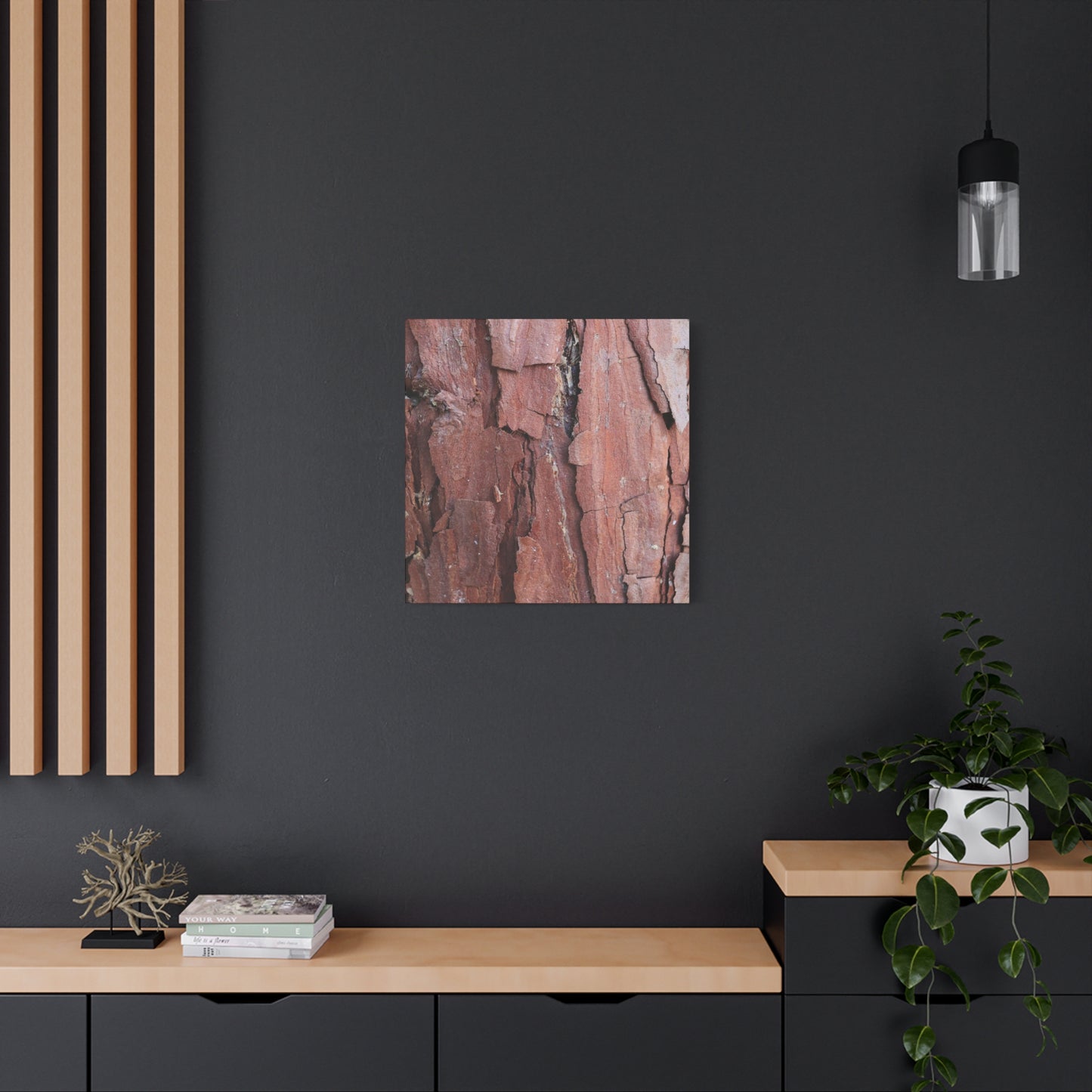 Crimson Fissures - Unique Frameless Canvas Wall Art