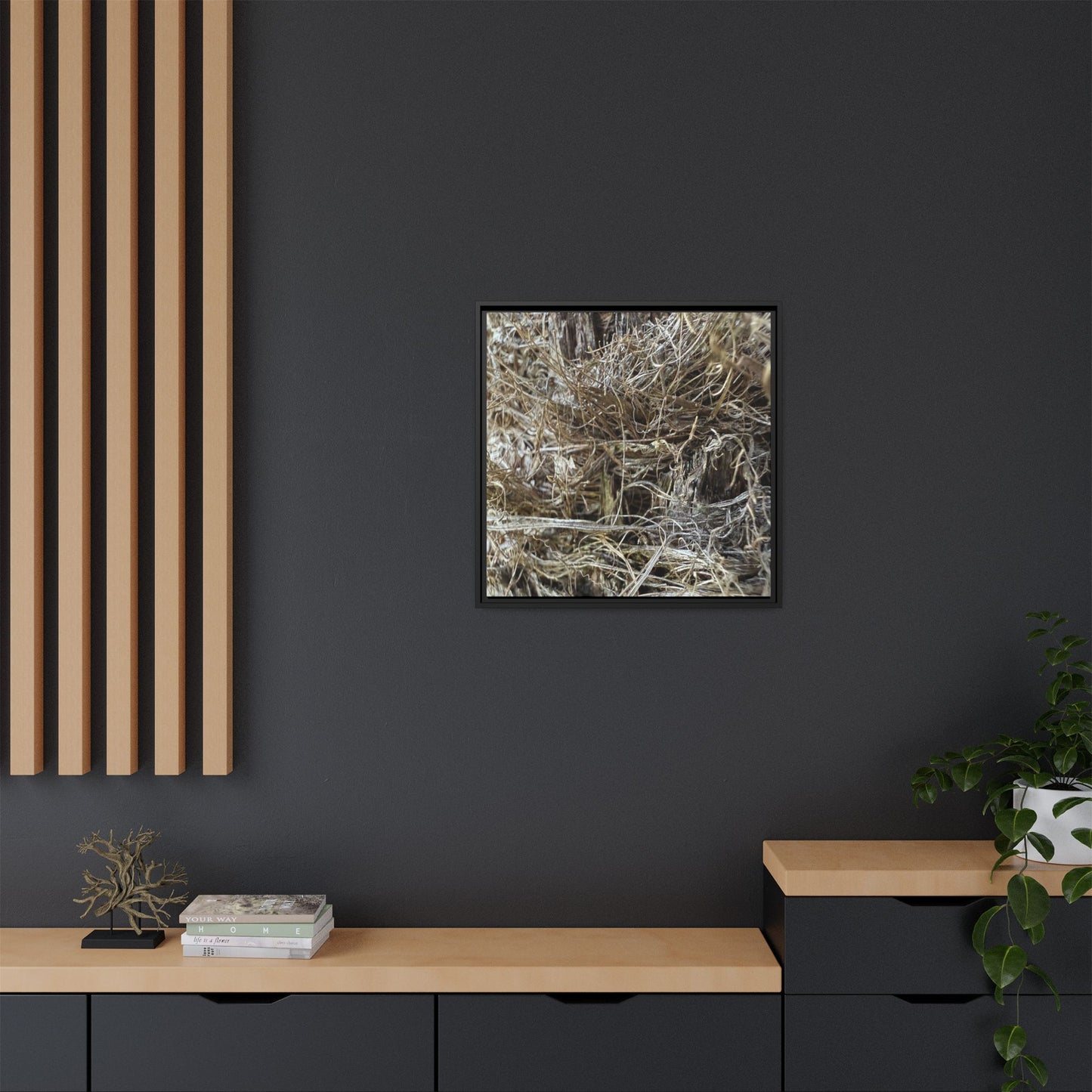 Tangled Whispers of Autumn - Unique Stretched Canvas Wall Art