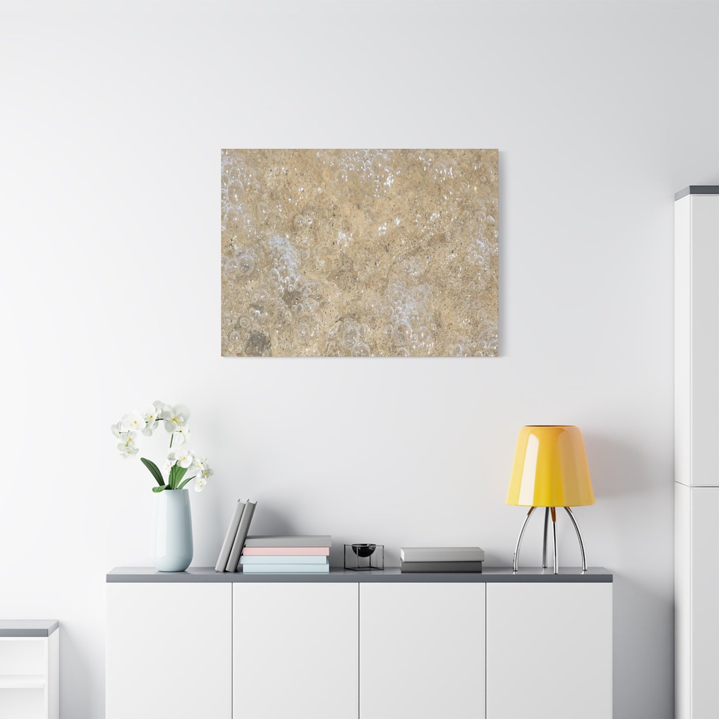 Bubbles in Sand - Unique Frameless Canvas Wall Art