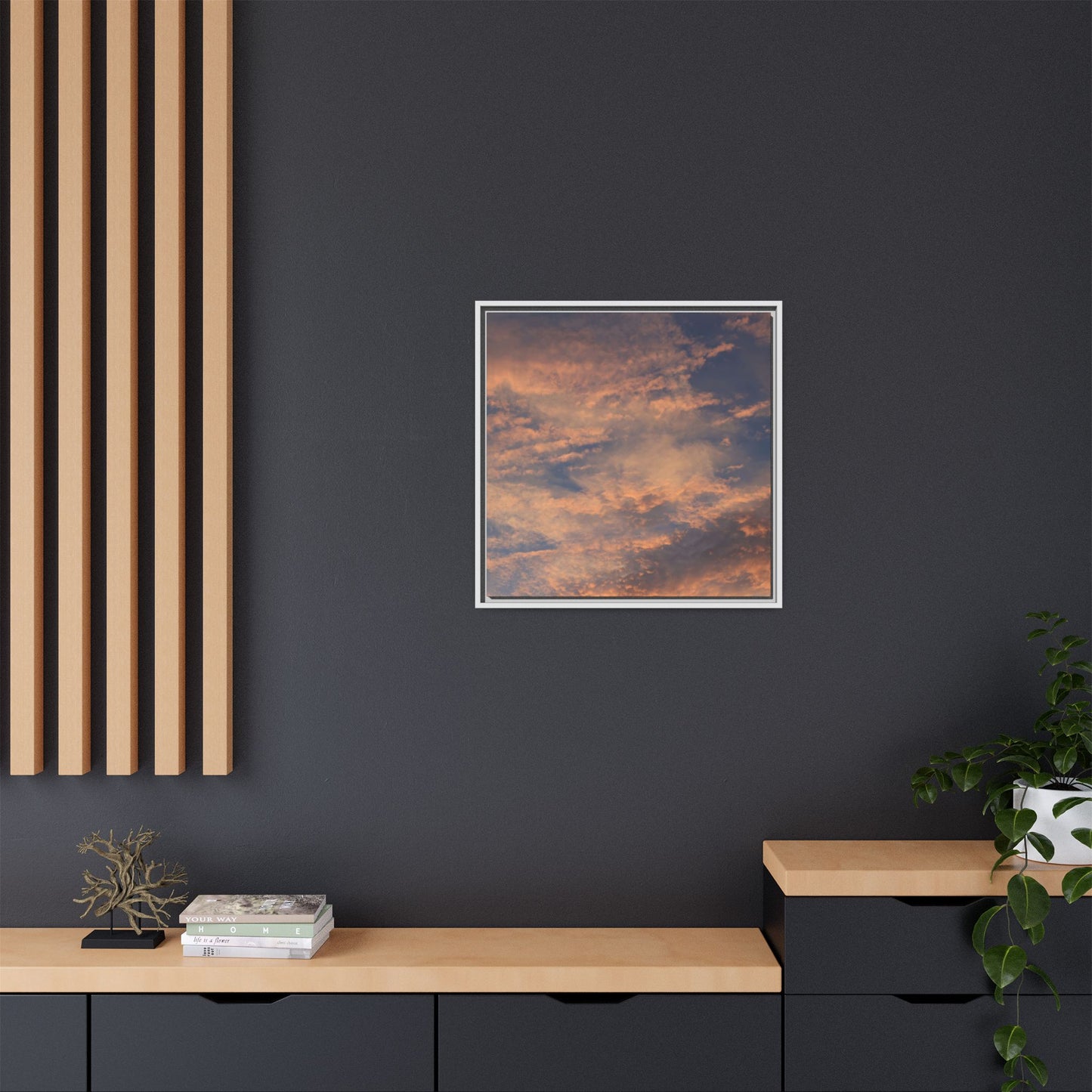 Sunset's Ethereal Canvas - Unique Stretched Canvas Wall Art