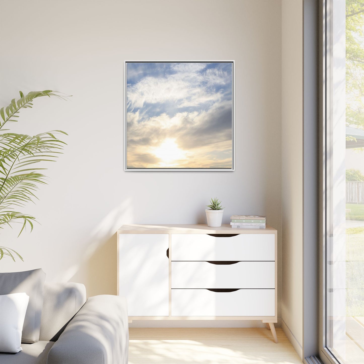 Sky's Ethereal Whisper - Unique Stretched Canvas Wall Art