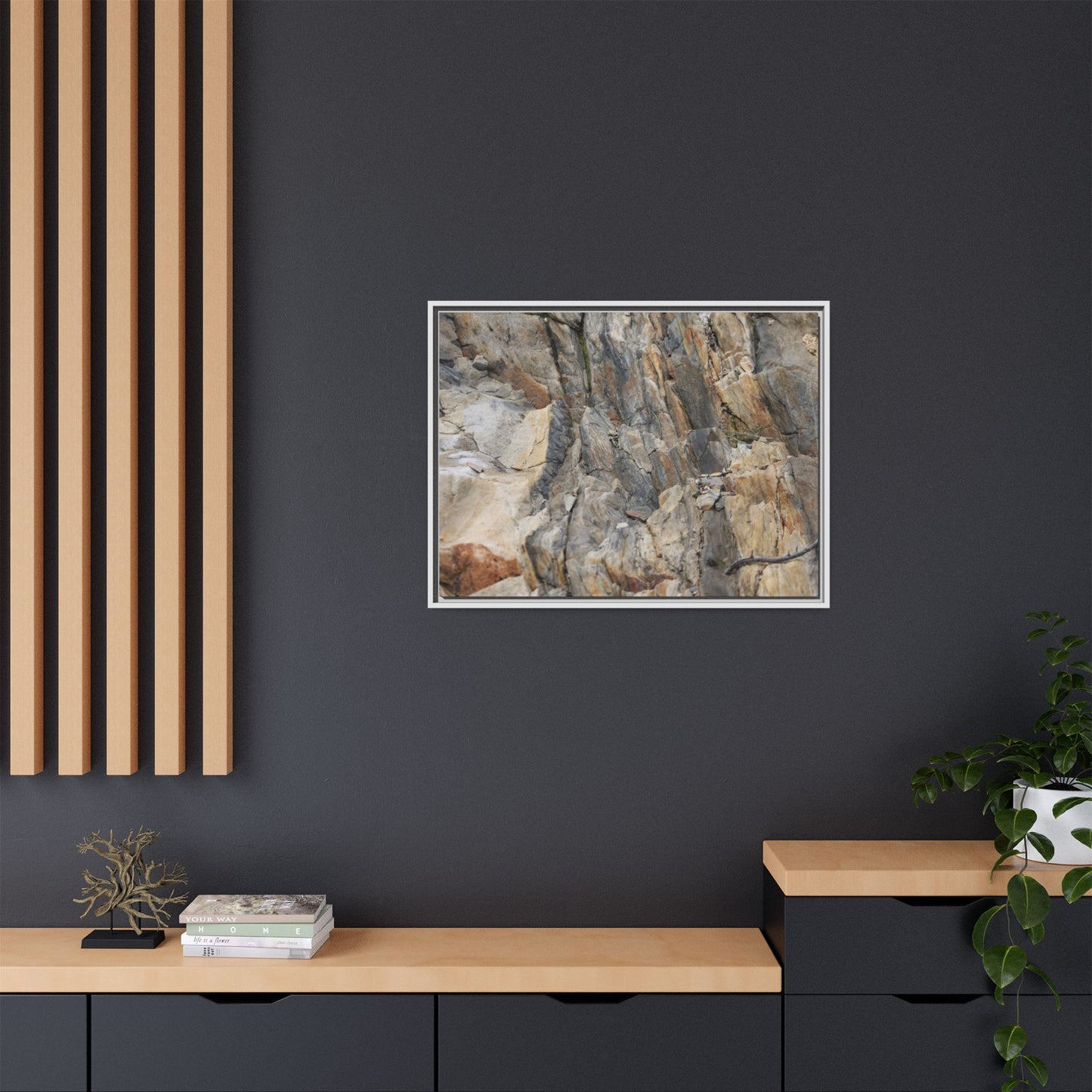 Stone's Silent Symphony - Unique Stretched Canvas Wall Art