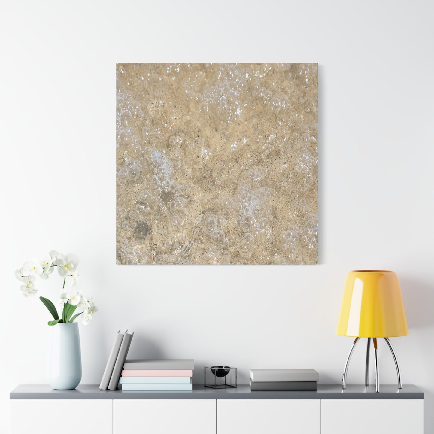 Bubbles in Sand - Unique Frameless Canvas Wall Art