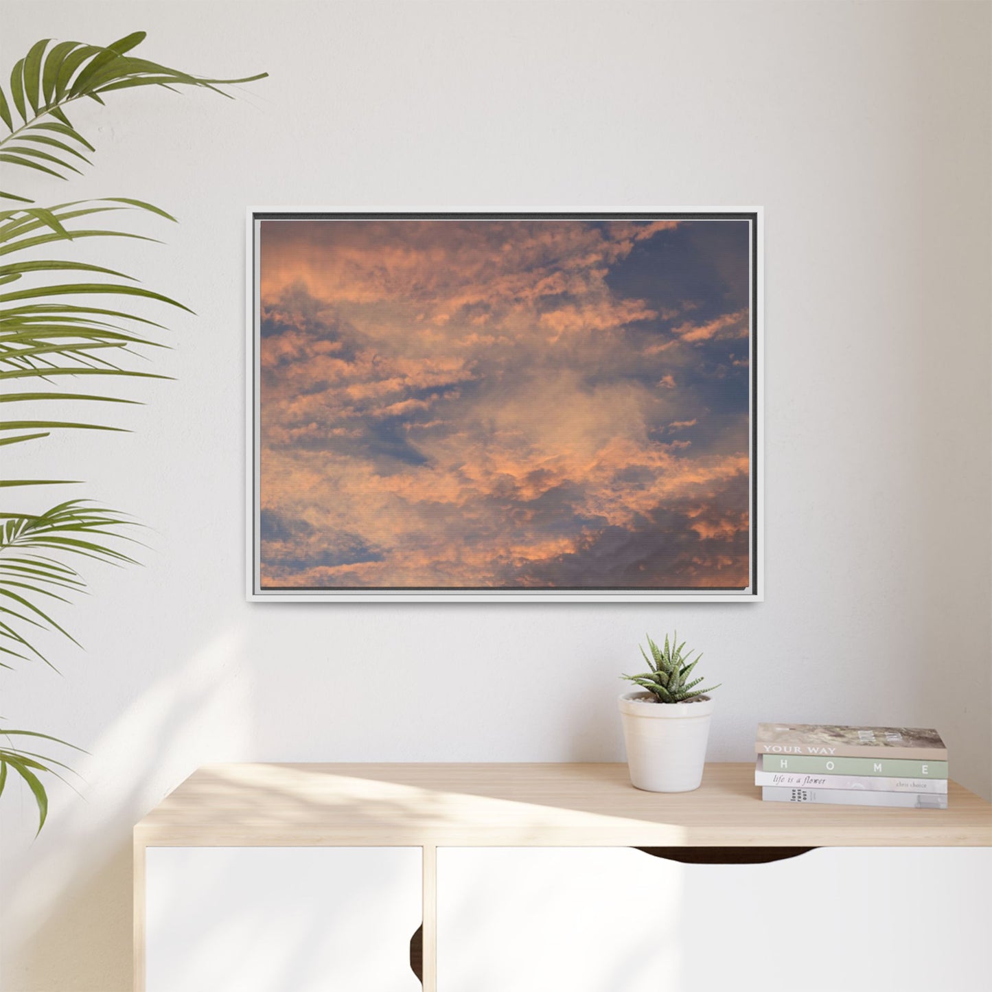 Sunset's Ethereal Canvas - Unique Stretched Canvas Wall Art