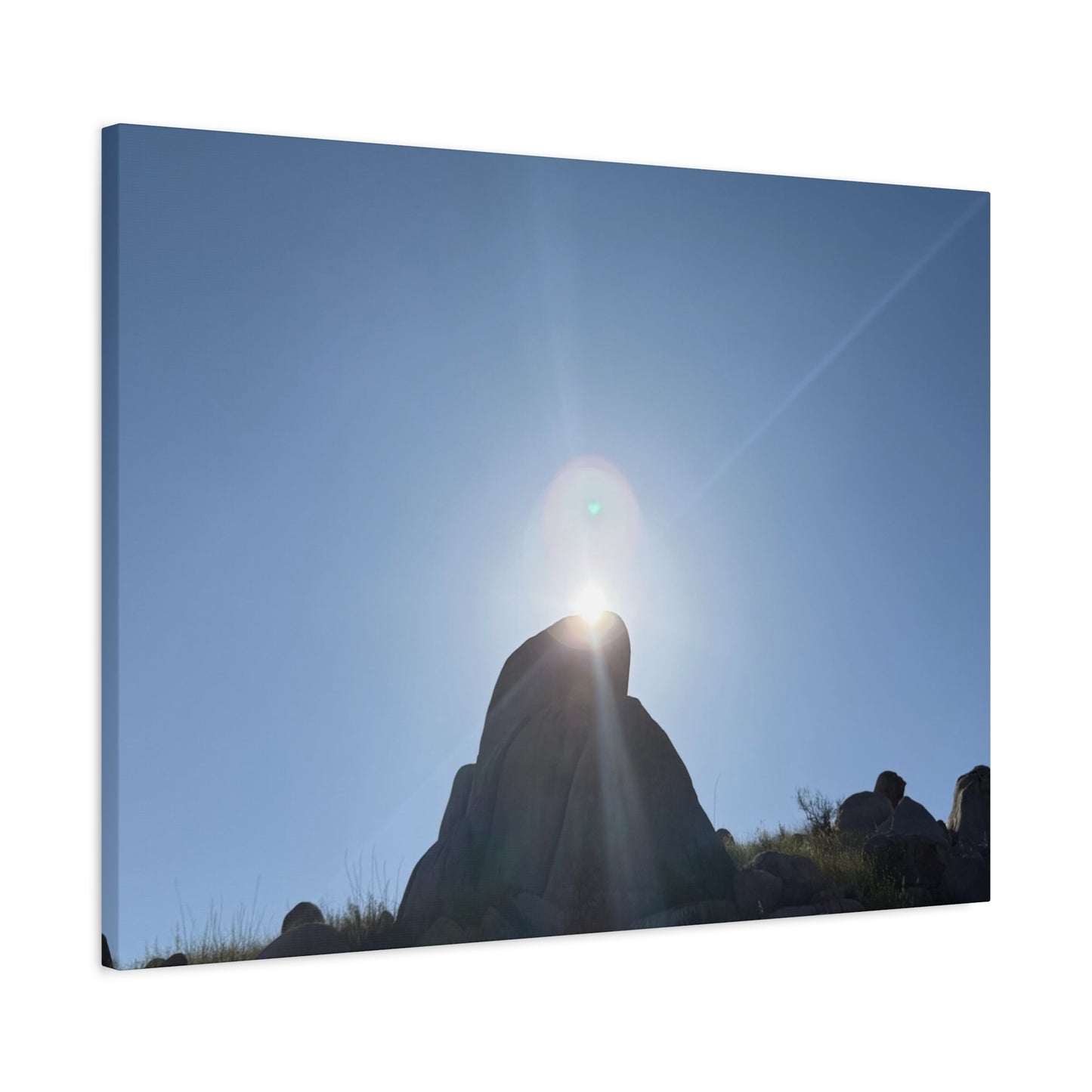 Sunburst Over Stone - Unique Frameless Canvas Wall Art