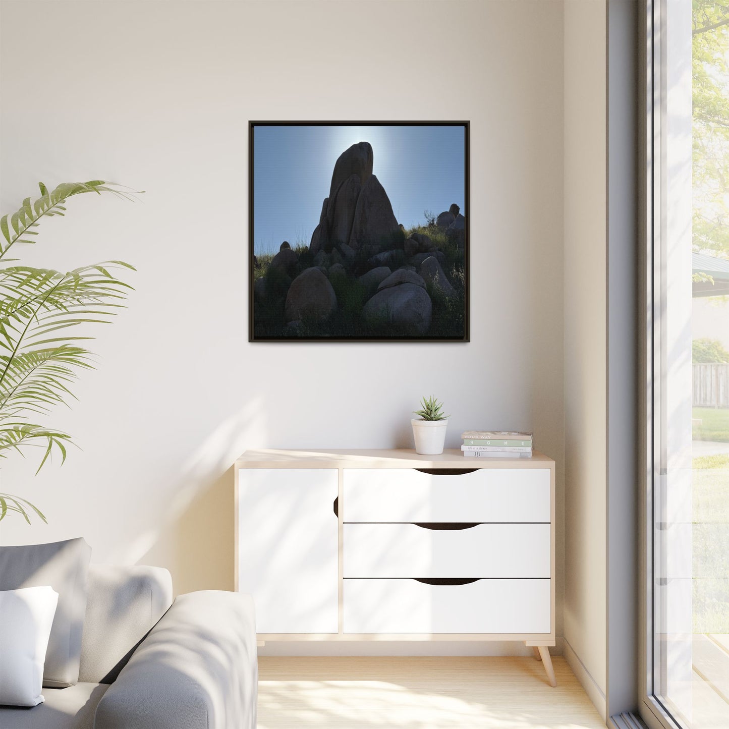 Boulder Silhouette - Unique Stretched Canvas Wall Art