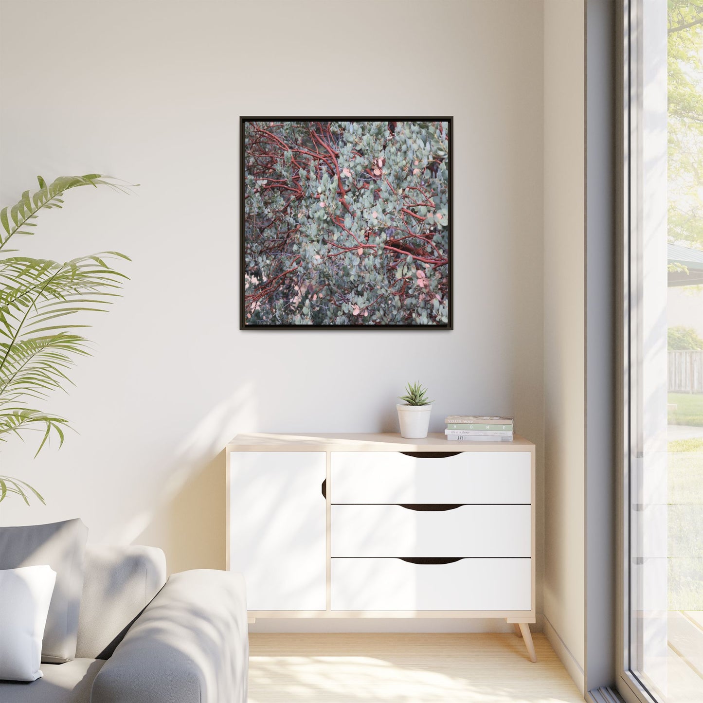 Whispers of Sage - Unique Stretched Canvas Wall Art
