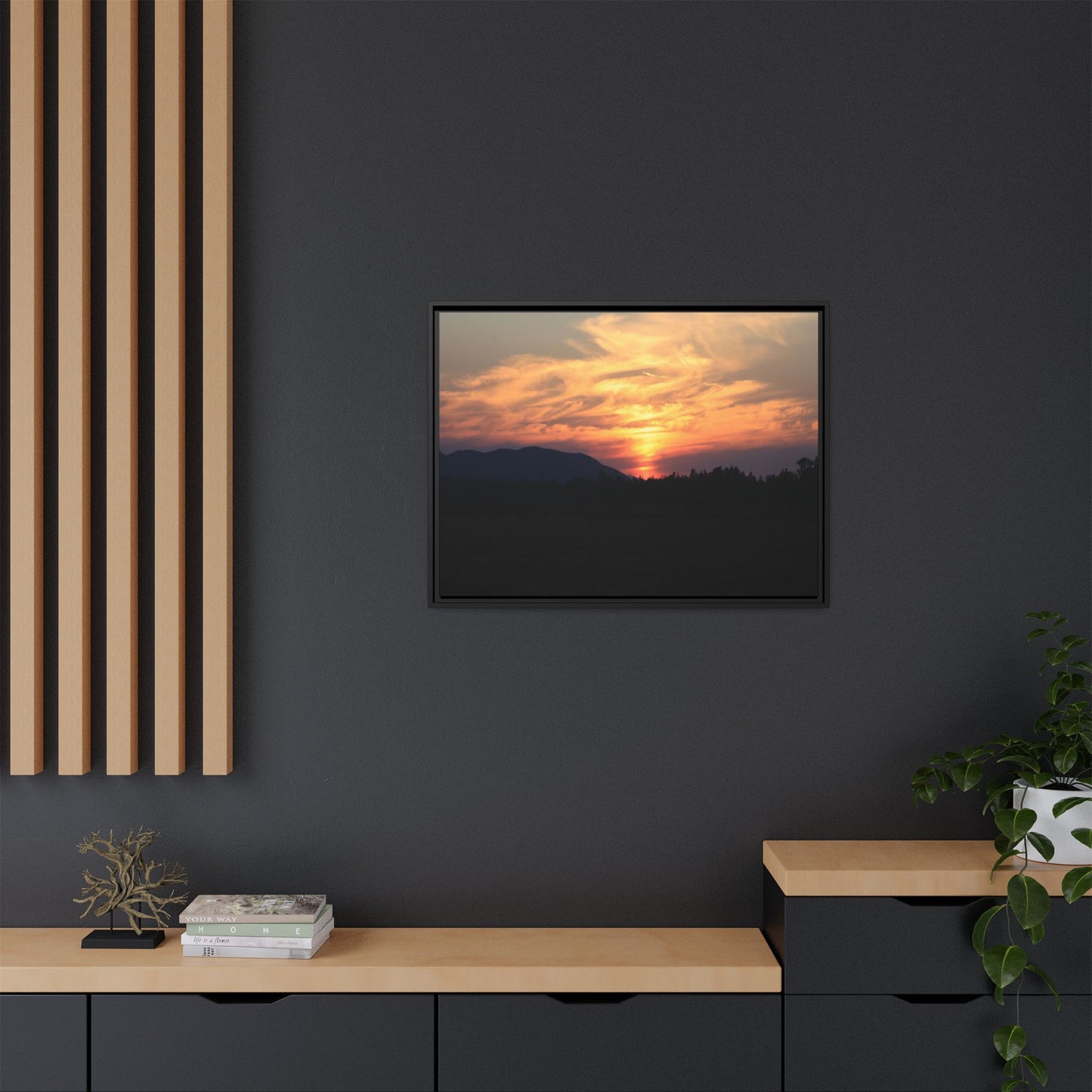 Gilded Horizon - Unique Stretched Canvas Wall Art