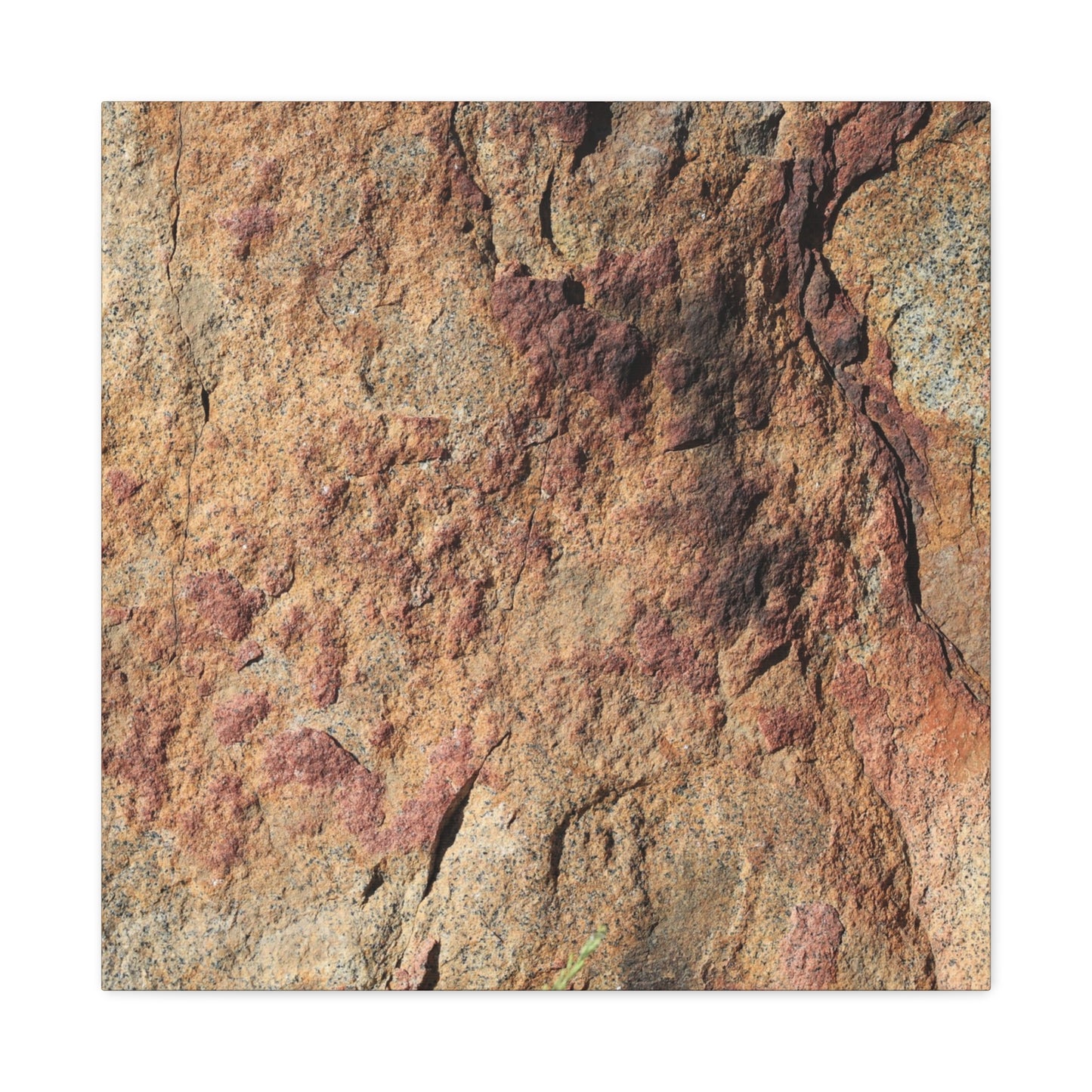 Lithic Veins of Ember - Unique Frameless Canvas Wall Art