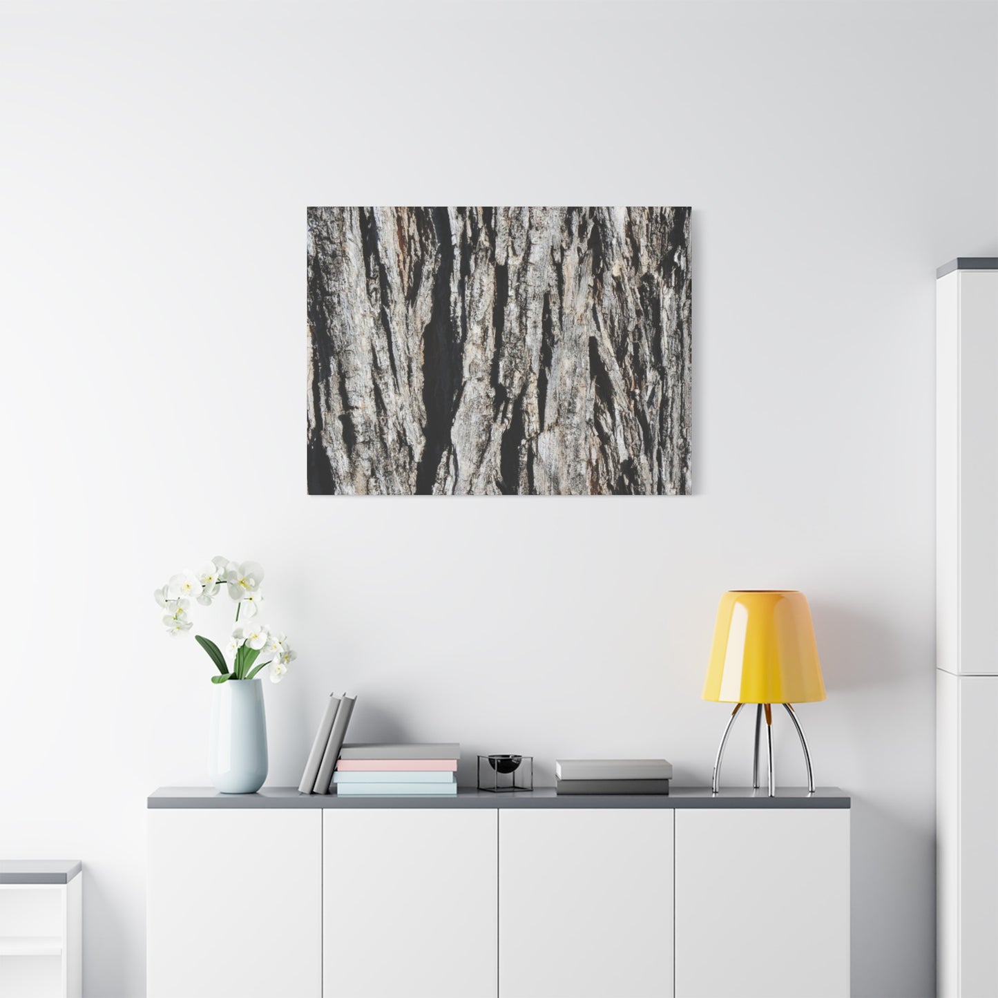 Bark Textures in Monochrome - Unique Frameless Canvas Wall Art