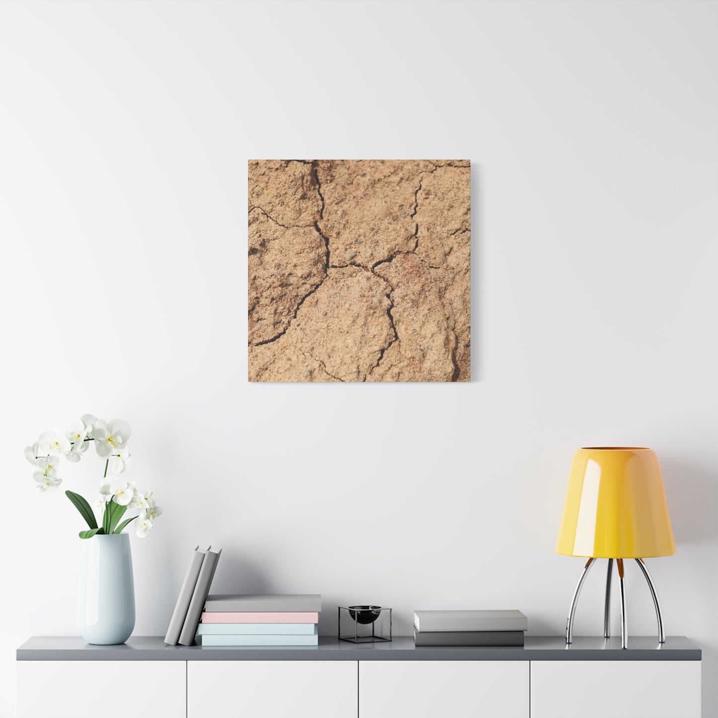Cracked Earth's Lament - Unique Frameless Canvas Wall Art