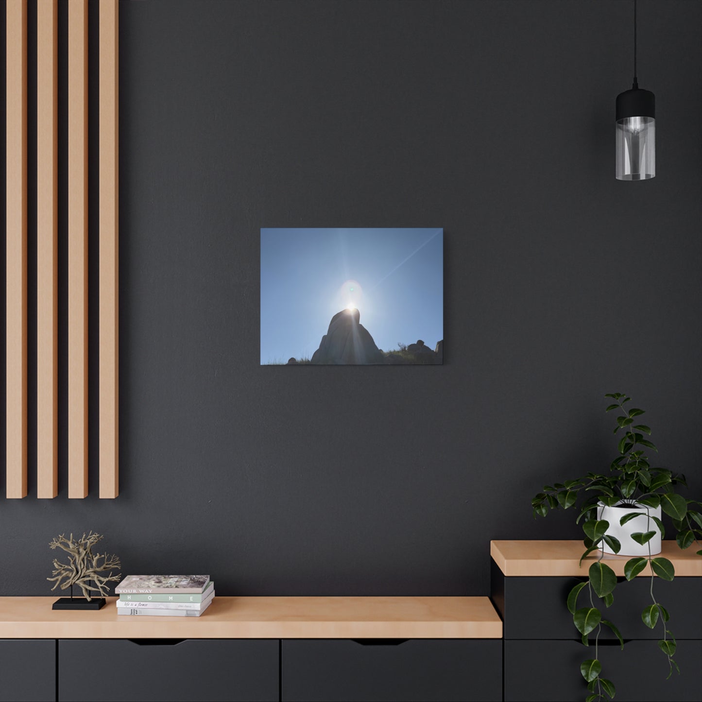Sunburst Over Stone - Unique Frameless Canvas Wall Art