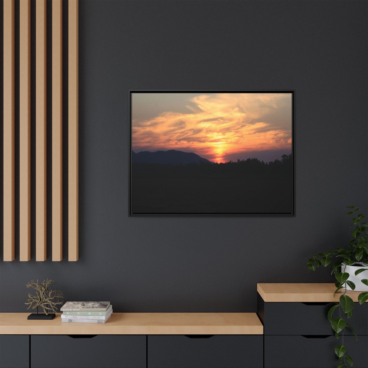 Gilded Horizon - Unique Stretched Canvas Wall Art