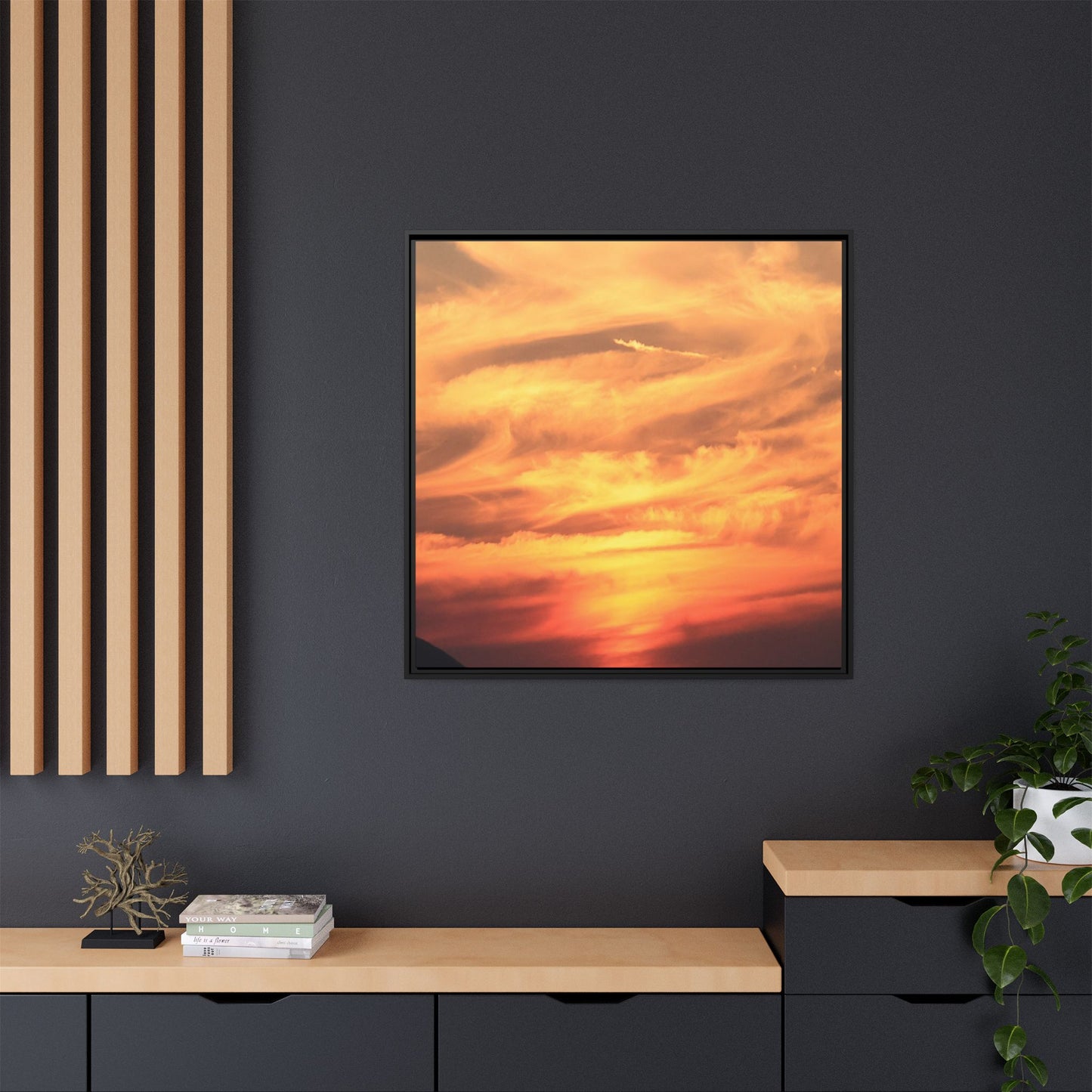 Burning Skies - Unique Stretched Canvas Wall Art