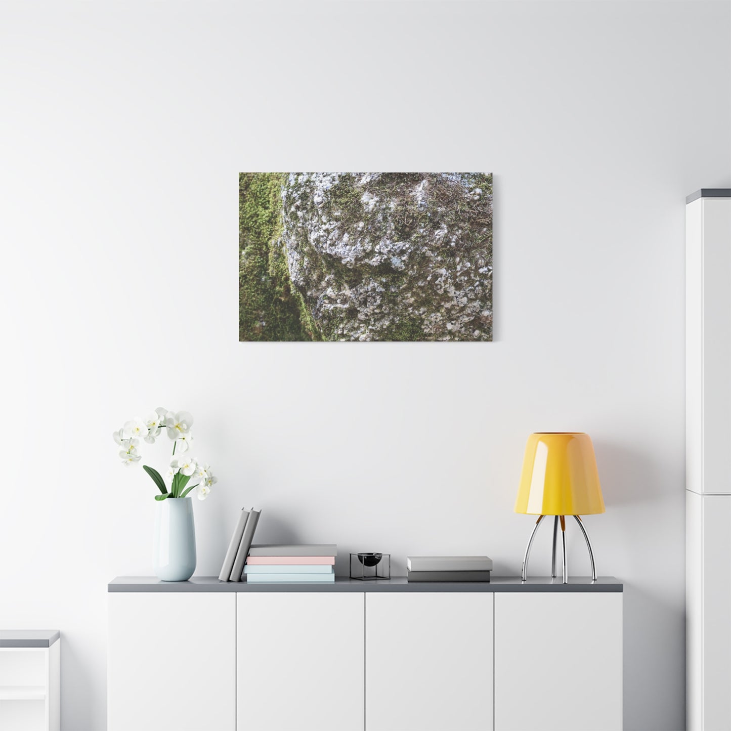Moss and Stone Whispers - Unique Frameless Canvas Wall Art