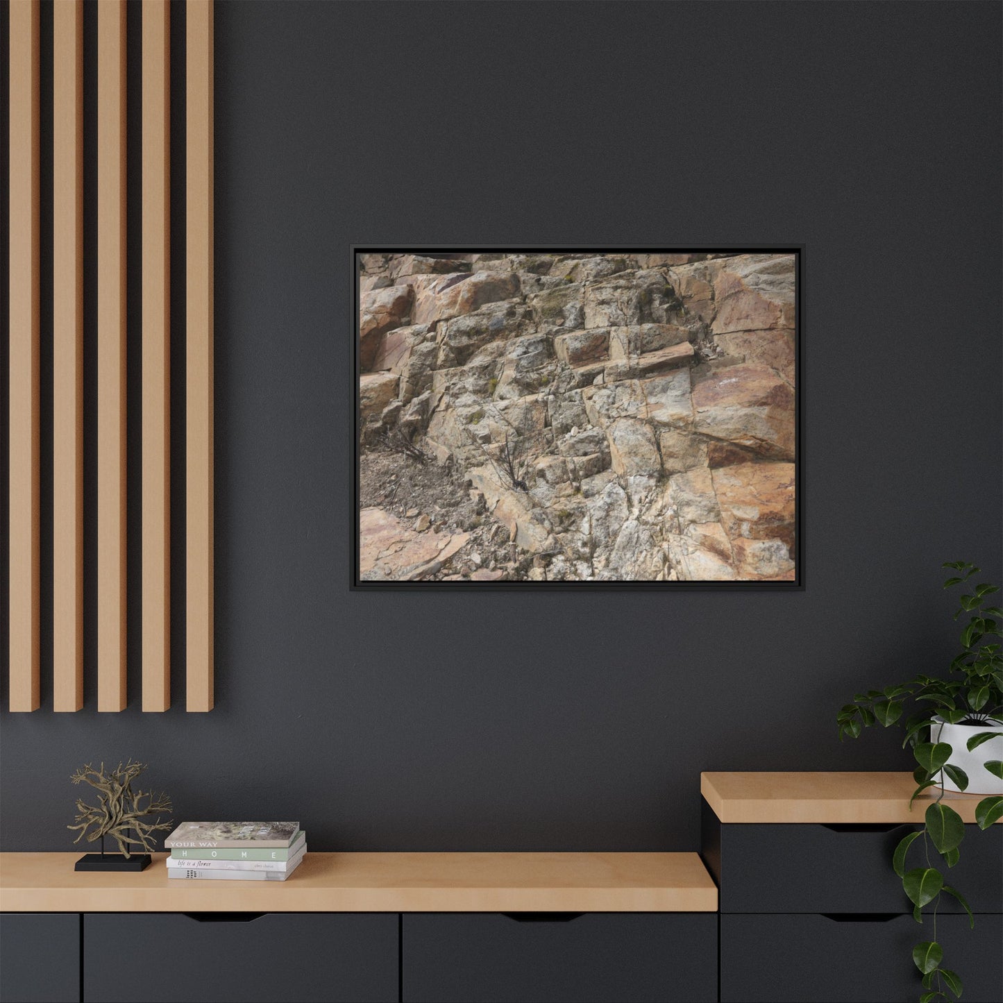 Stone's Silent Story - Unique Stretched Canvas Wall Art