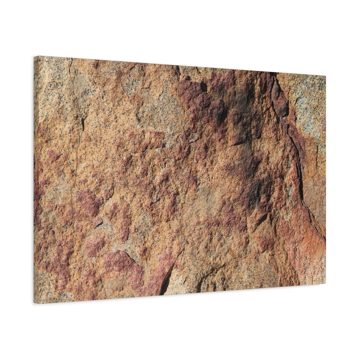 Lithic Veins of Ember - Unique Frameless Canvas Wall Art