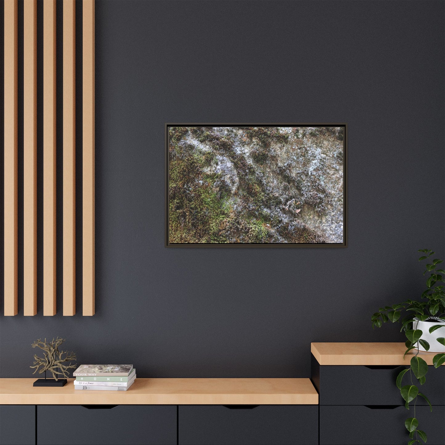 Mossy Whispers - Unique Stretched Canvas Wall Art