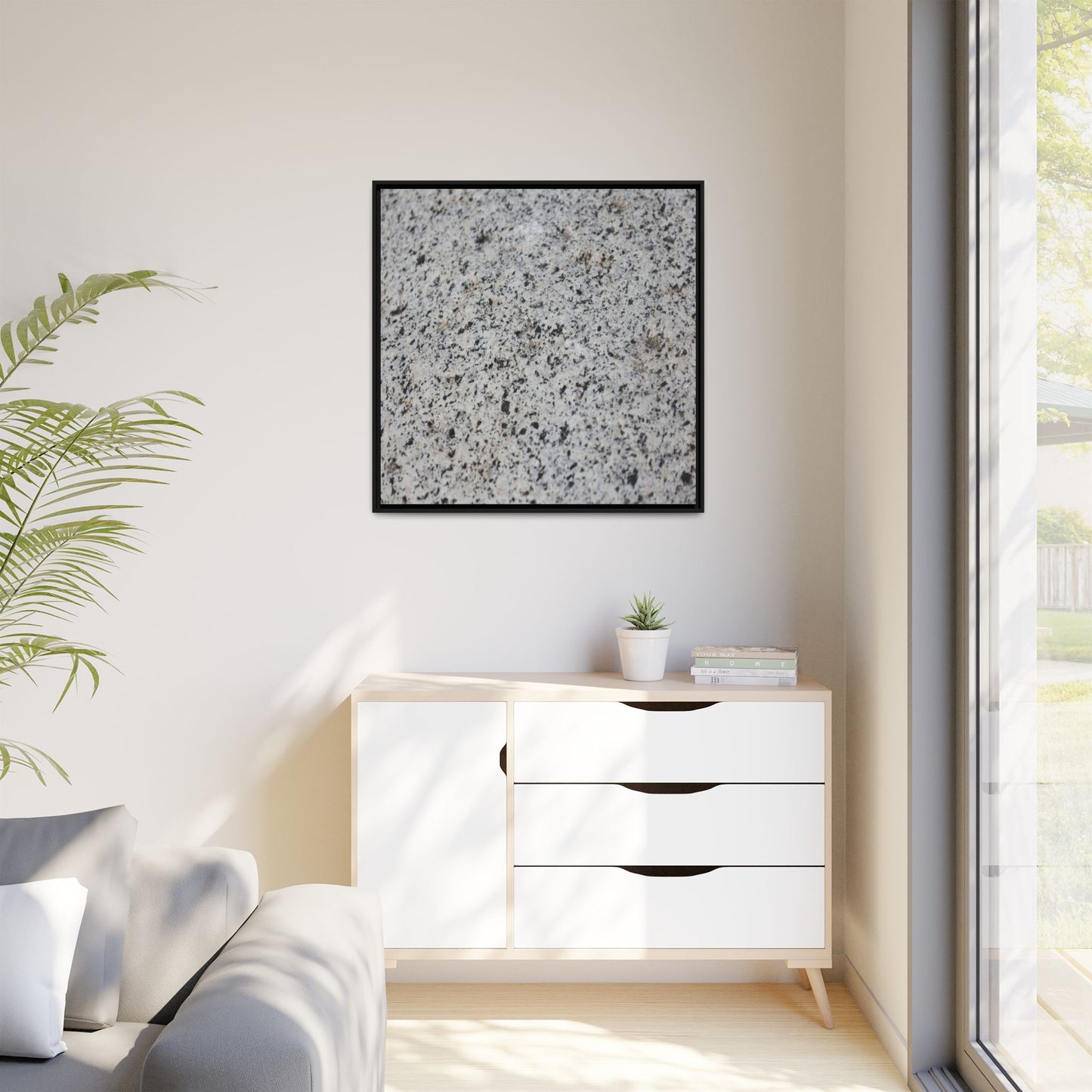 Monochrome Mosaic - Unique Stretched Canvas Wall Art